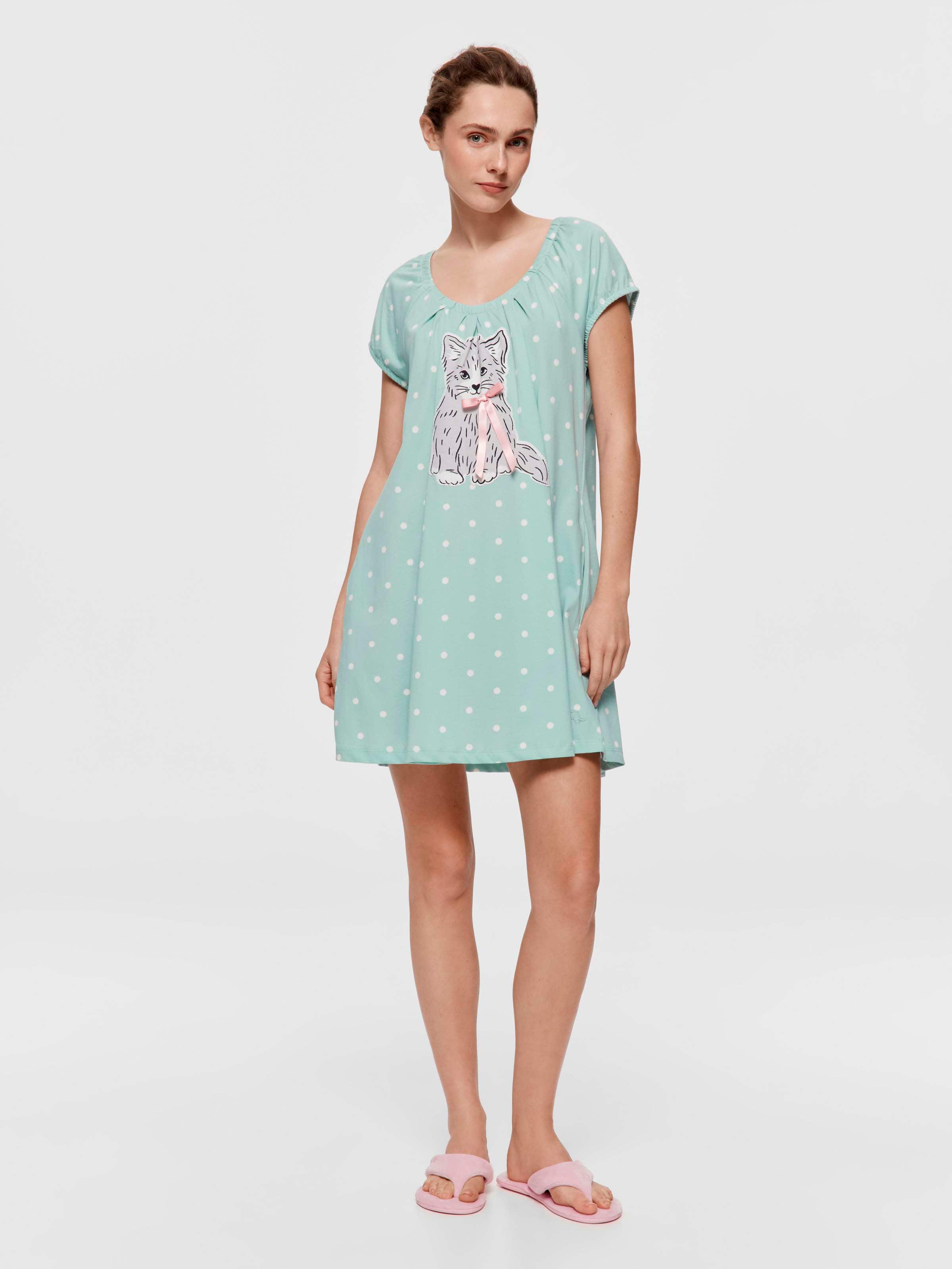 Vintage Cat 100% Cotton Fashion Nightie