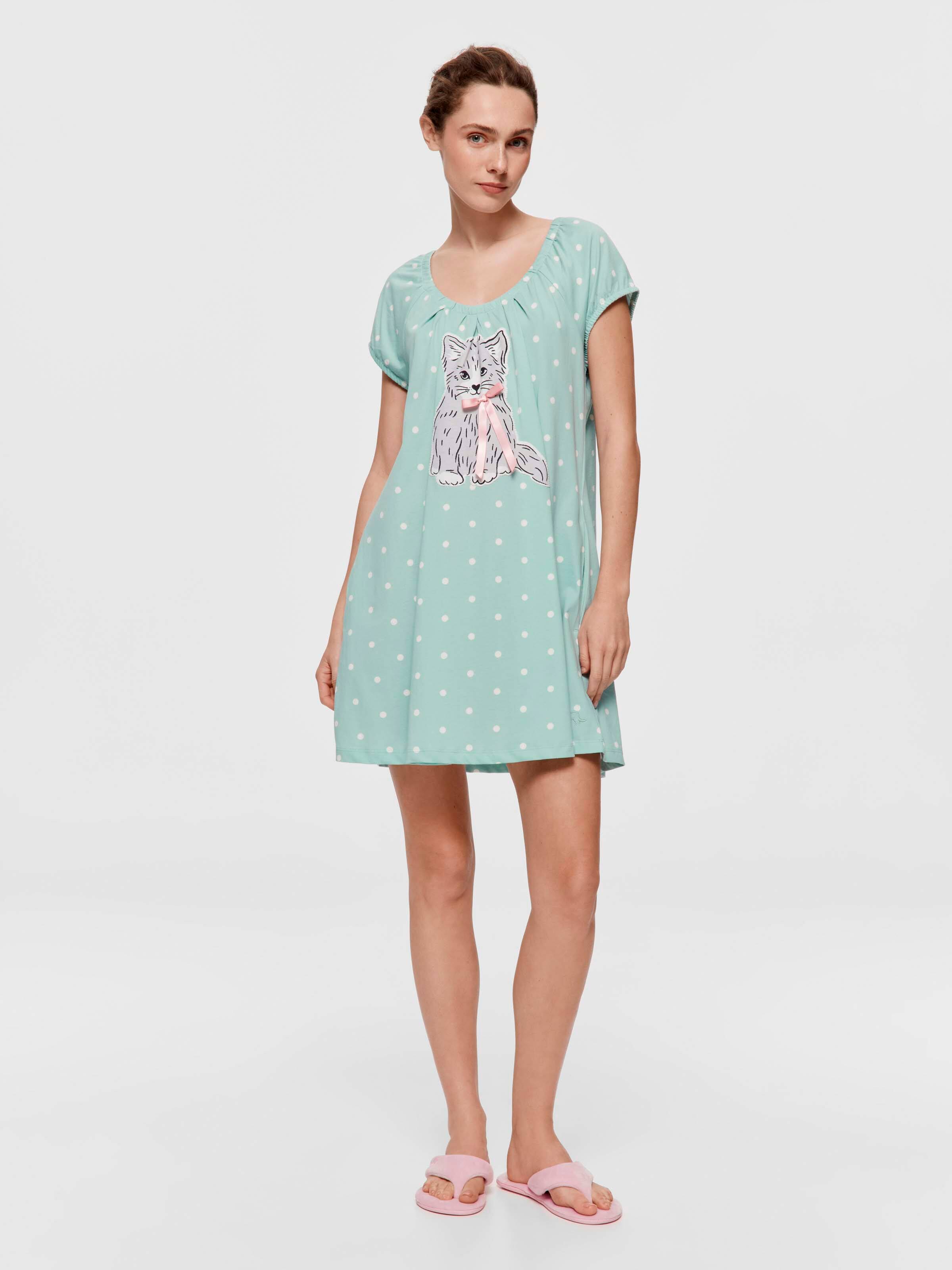 Almost Gone Vintage Cat 100% Cotton Fashion Nightie