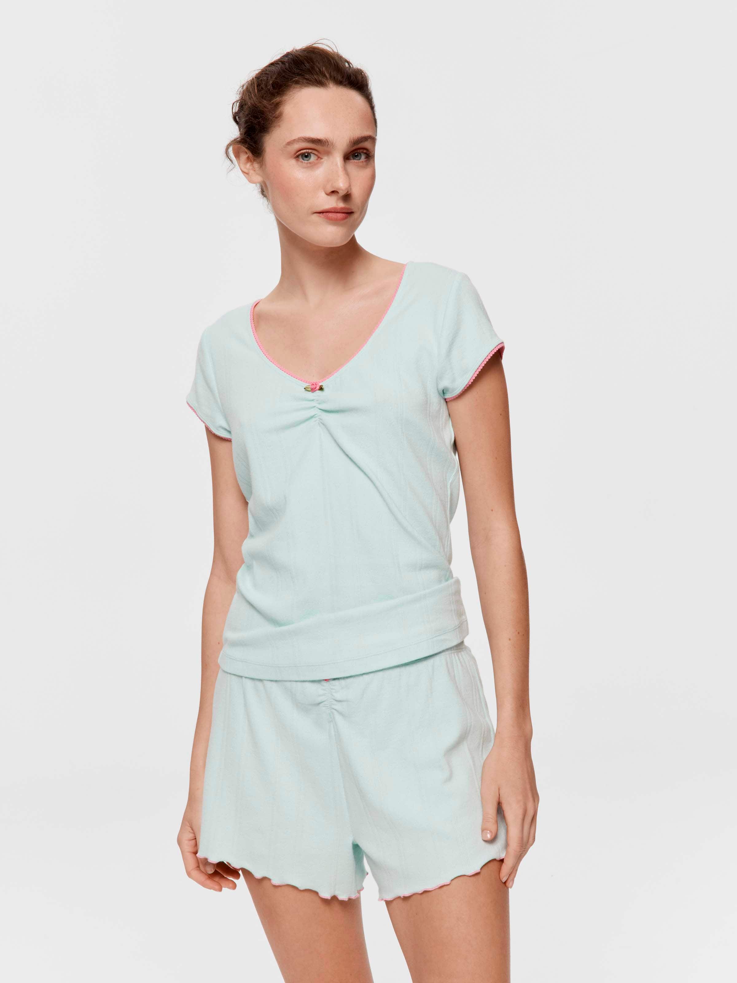 Mint Pointelle Mini Short