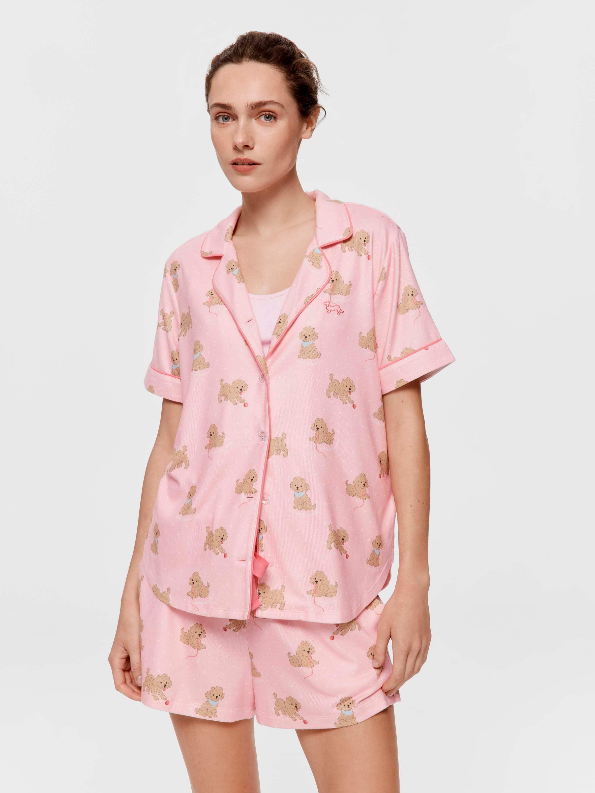 Playful Puppy Plush Shortie Pj Set