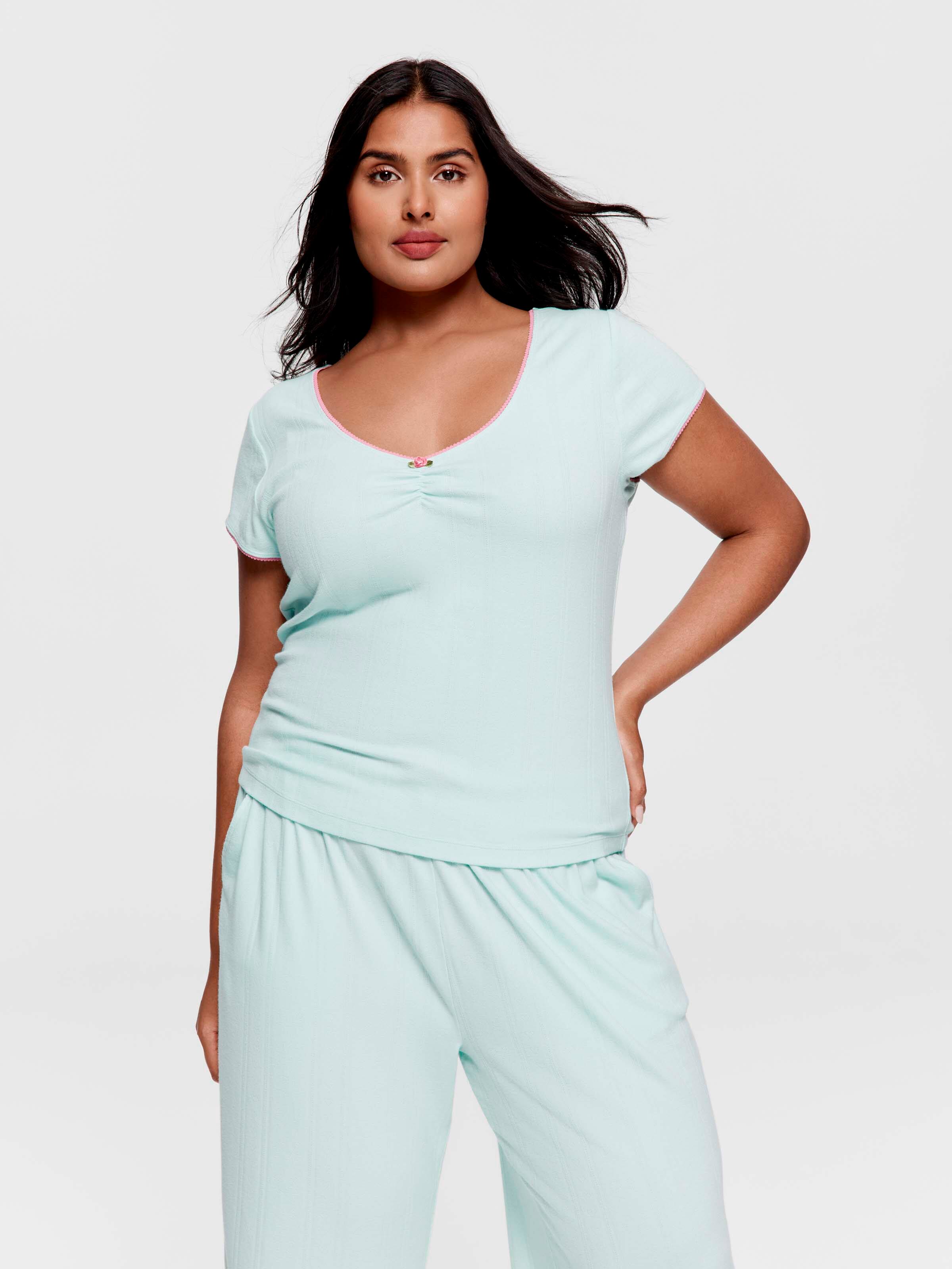 P.A. Plus Mint Pointelle Tee