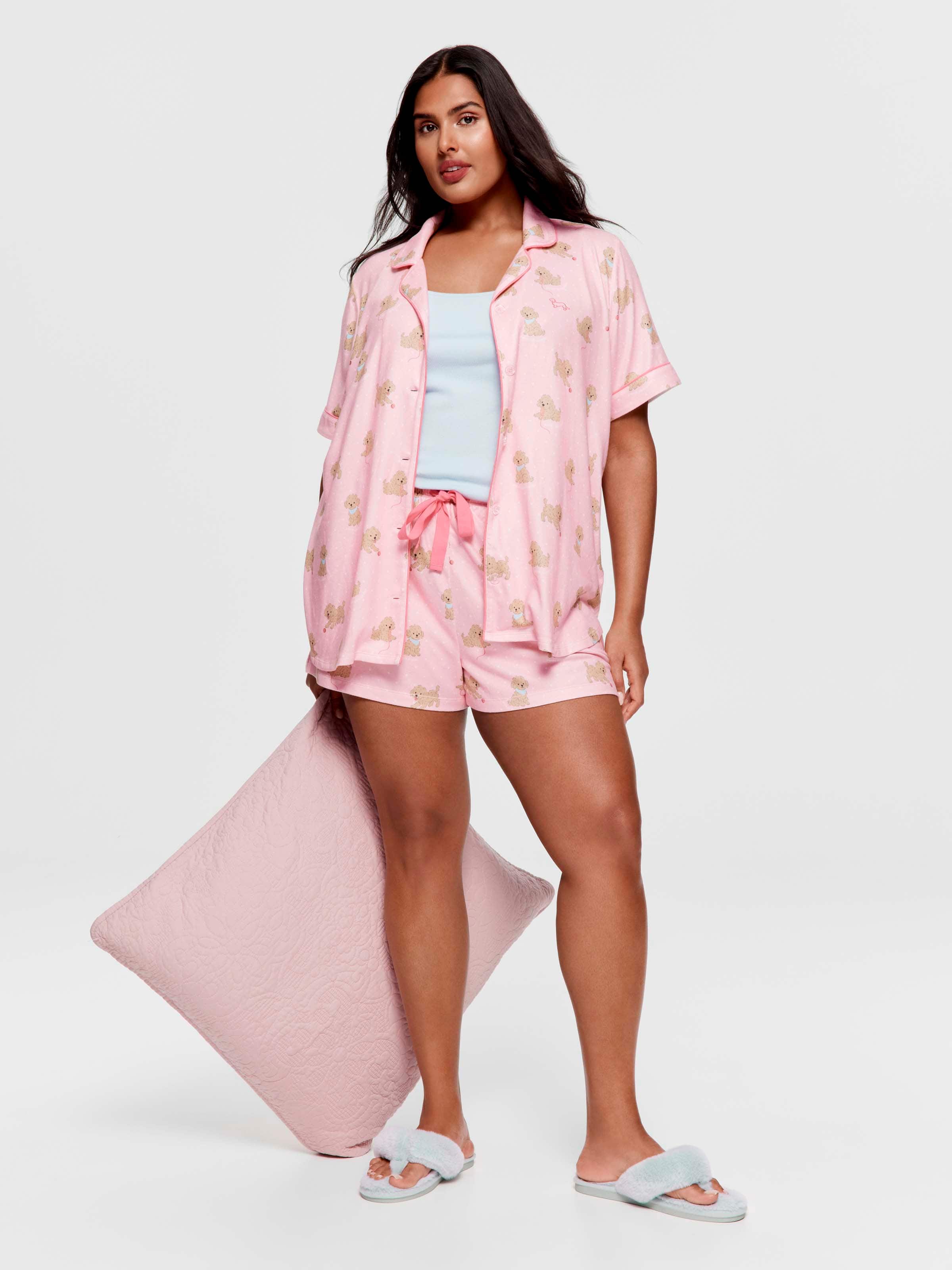 Most Popular P.A. Plus Playful Puppy Plush Shortie Pj Set