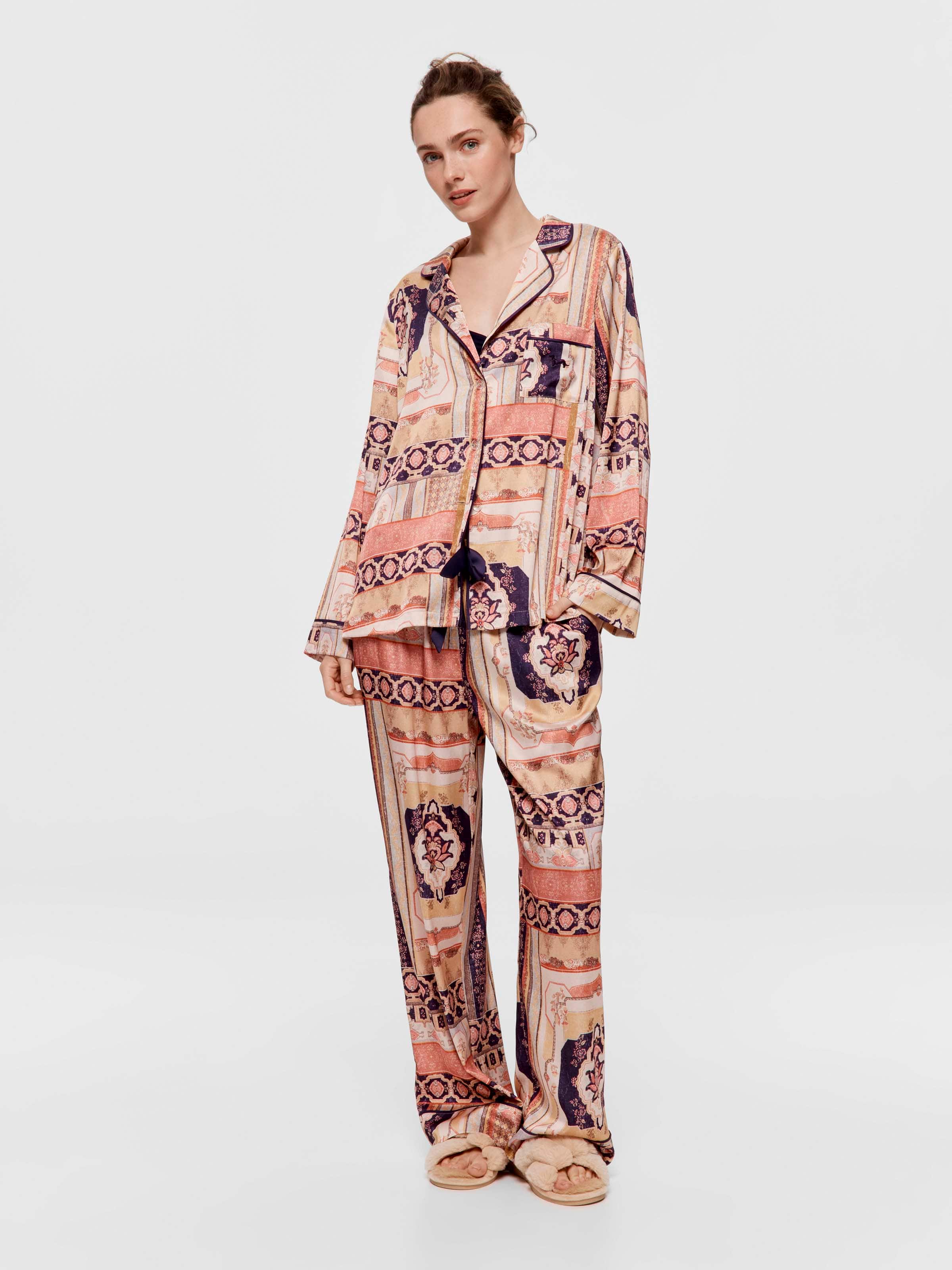 Tile Long Satin Pj Set