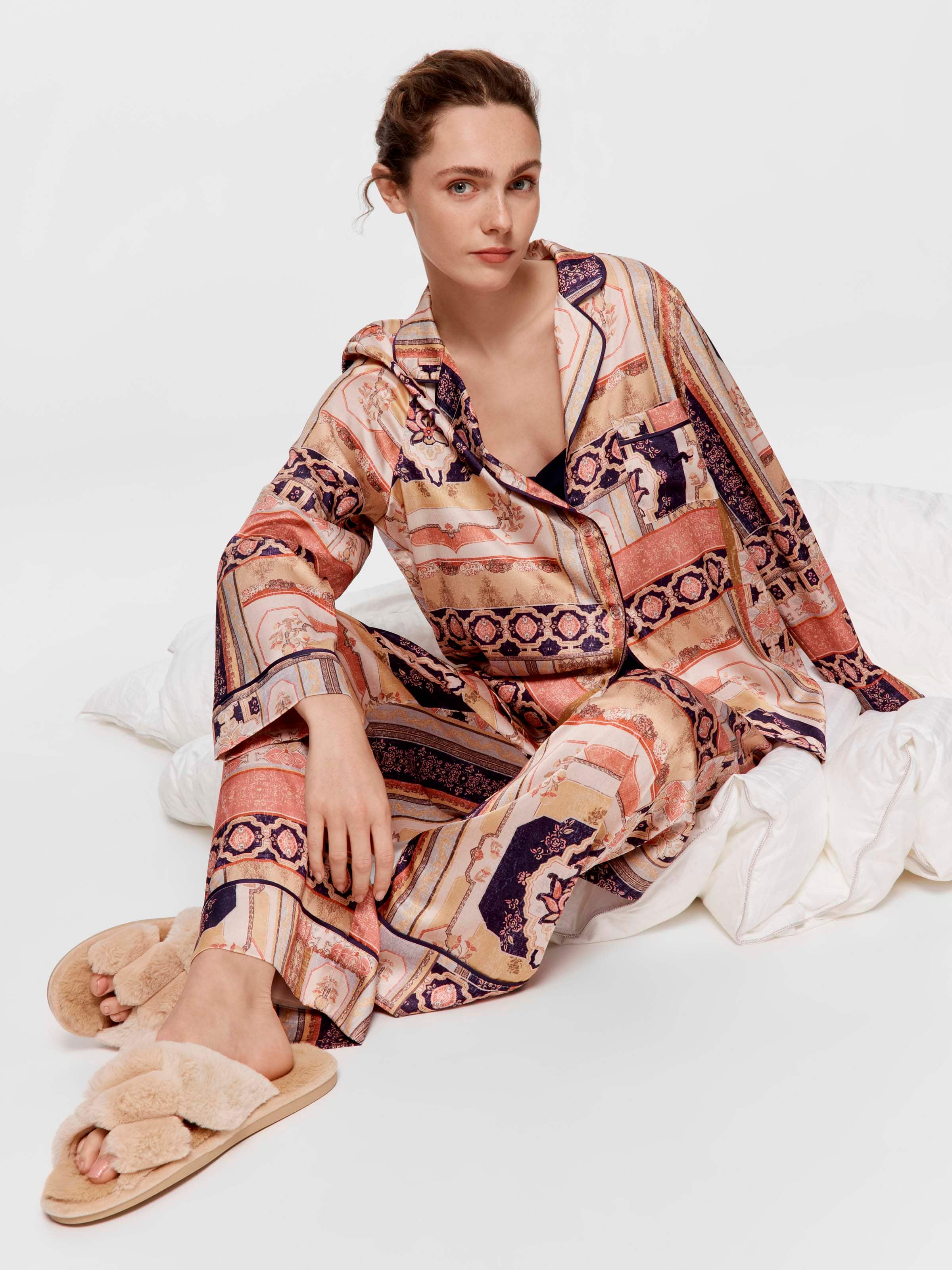 Tile Long Satin Pj Set