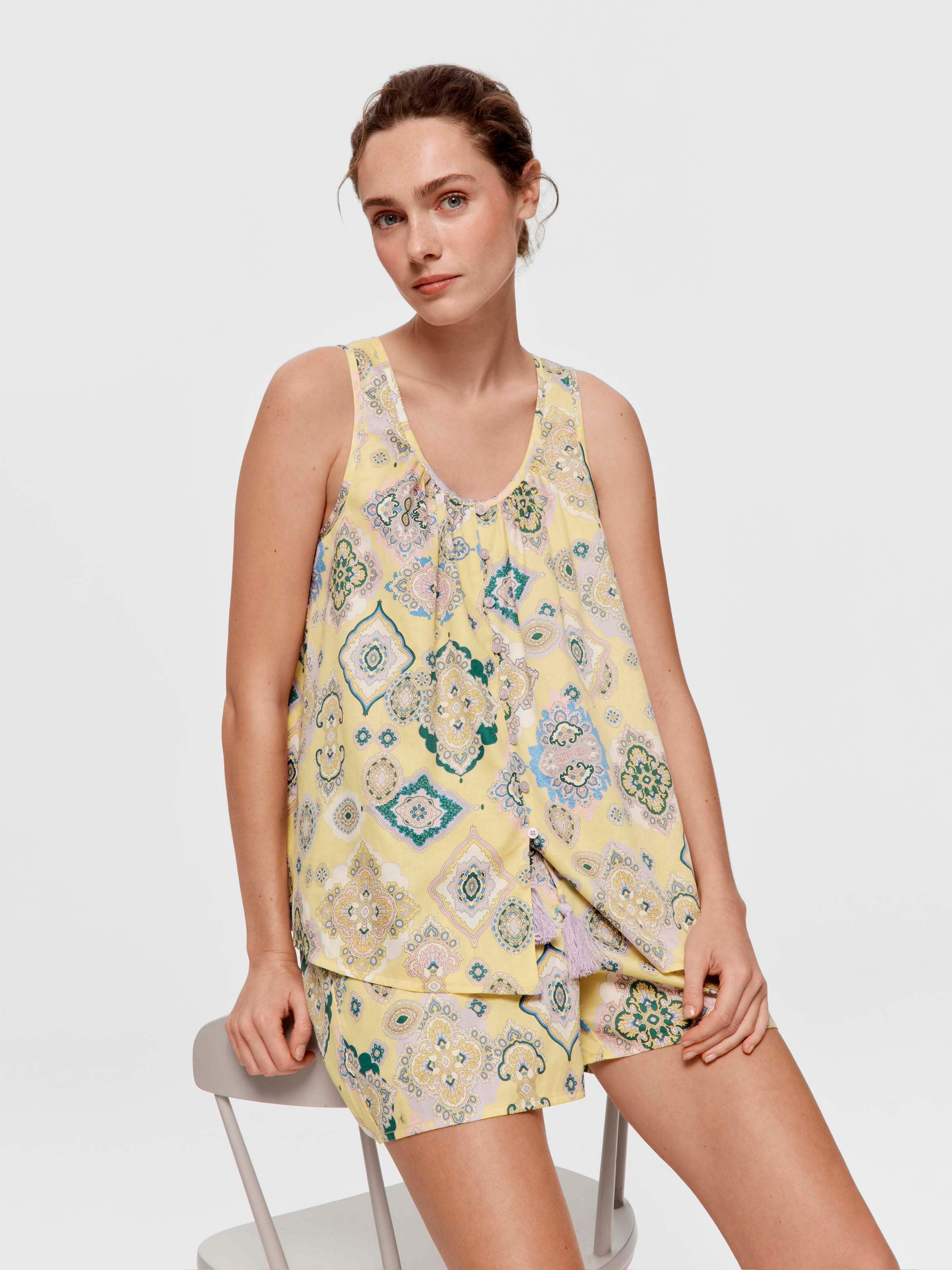 Pretty Paisley 100% Soft Cotton Shortie Pj Set