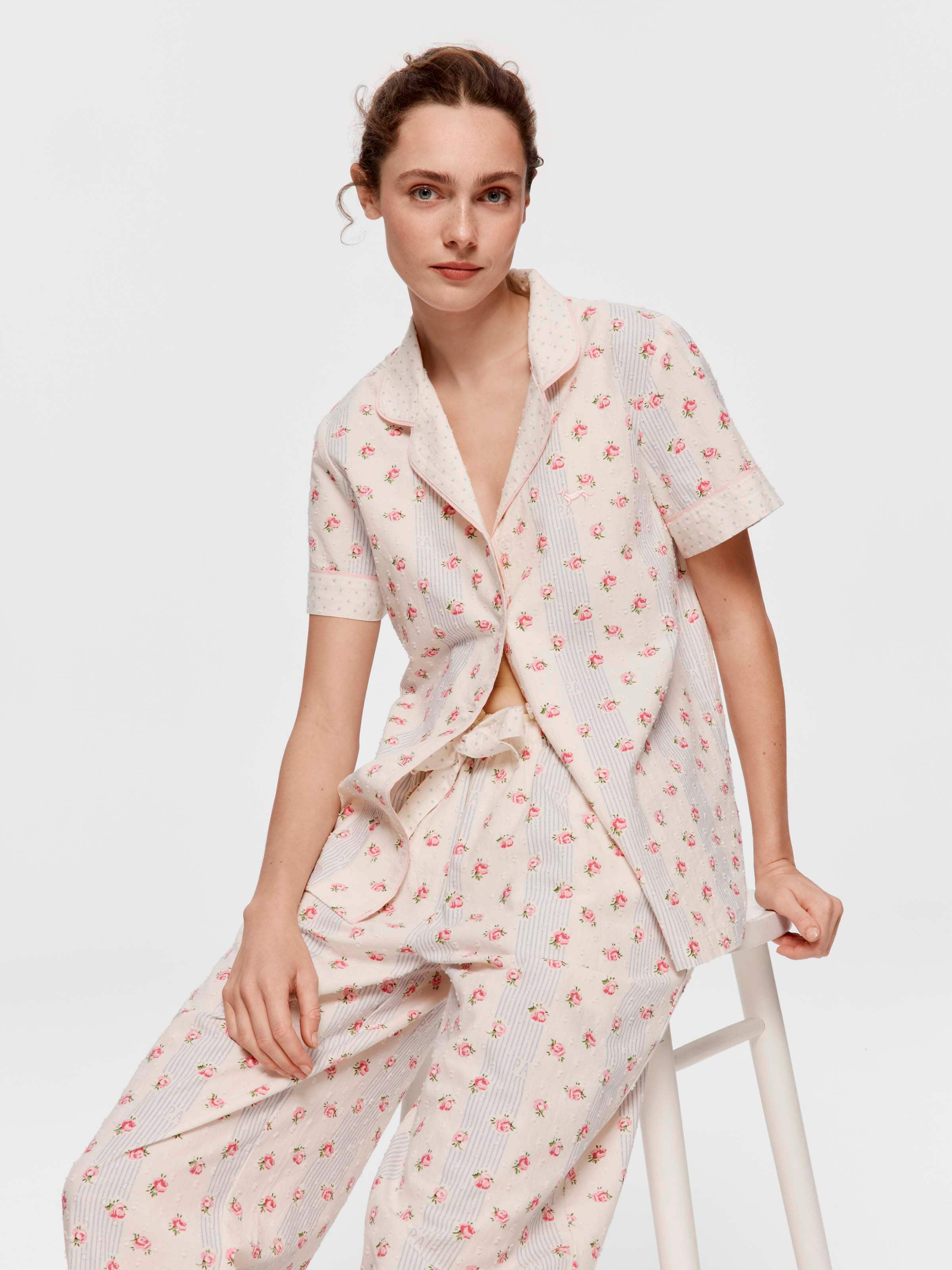 Vintage Floral 100% Cotton Dobby Pj Set