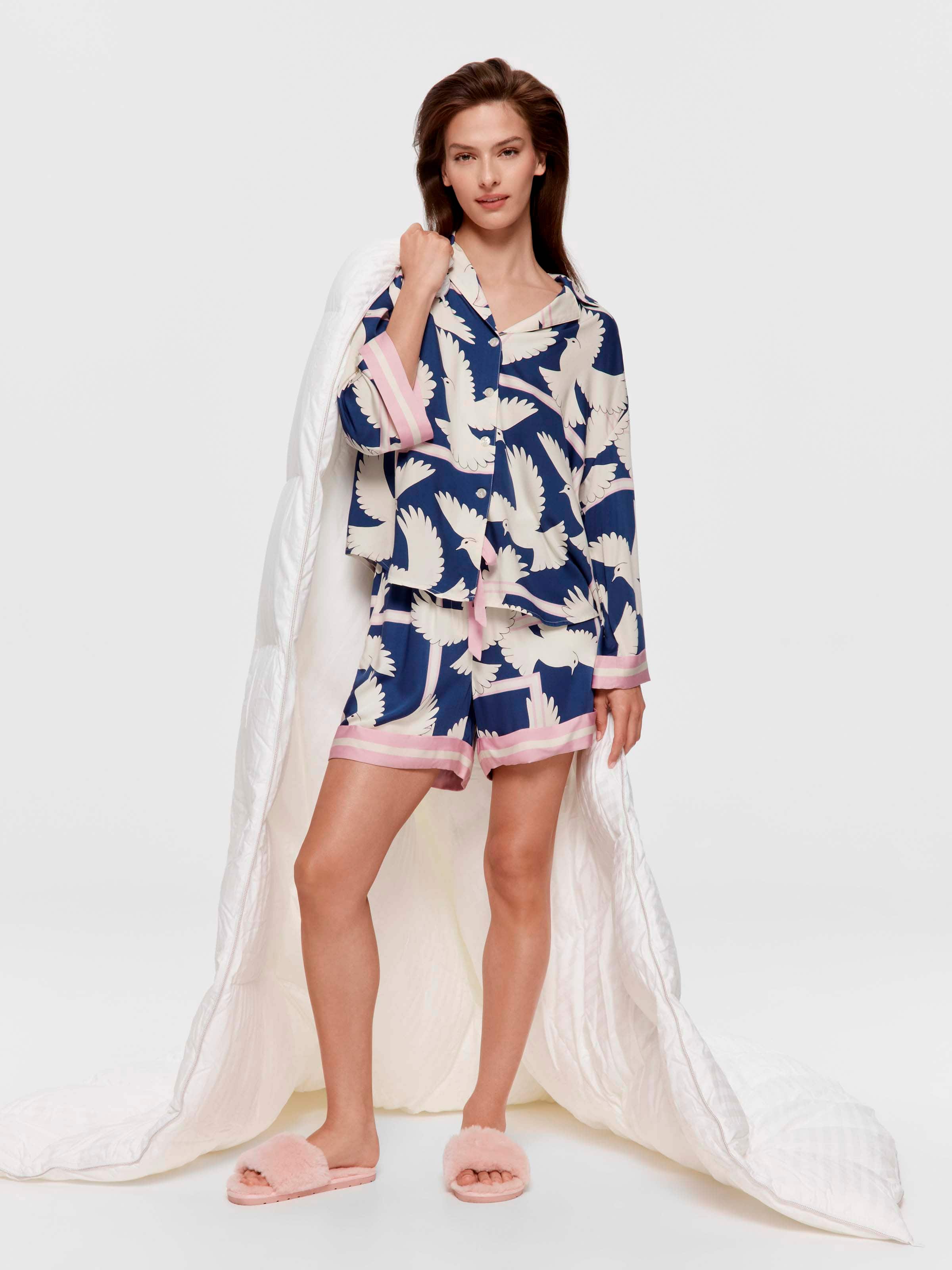 Dove Tile Viscose Shortie Pj Set