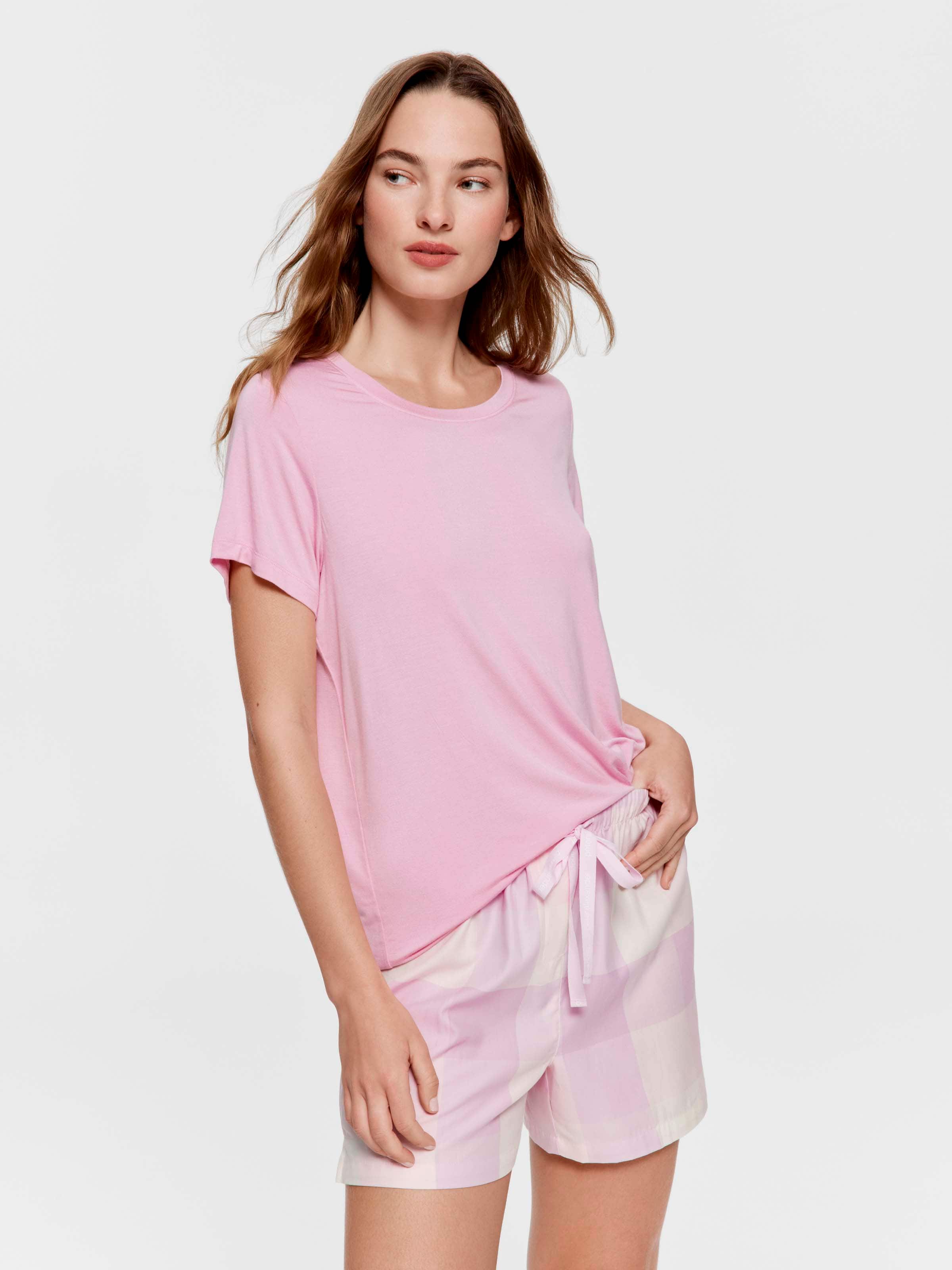Lilac Buffalo Check 100% Cotton Mid Short