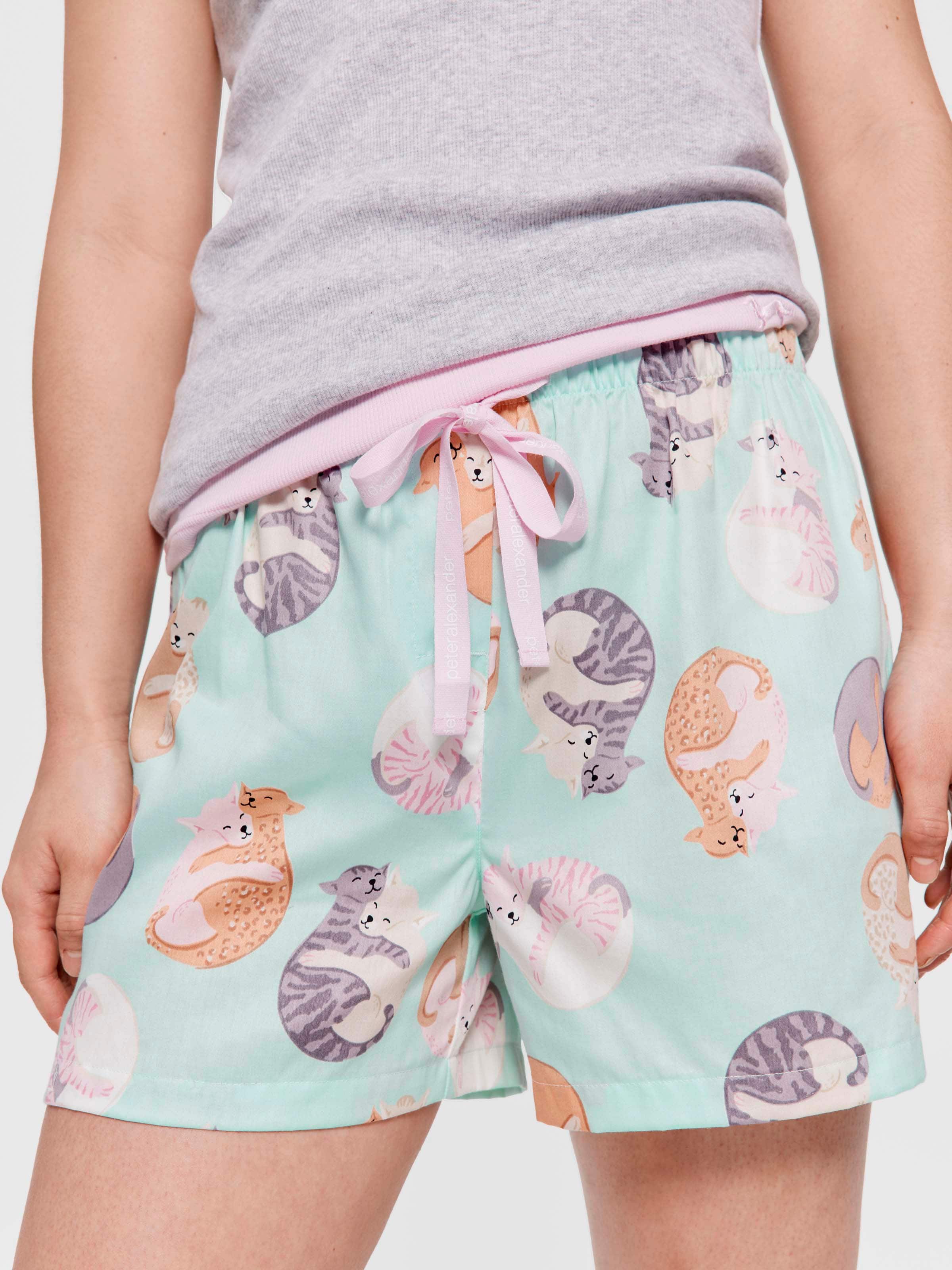 Cuddling Cats 100% Cotton Mid Short