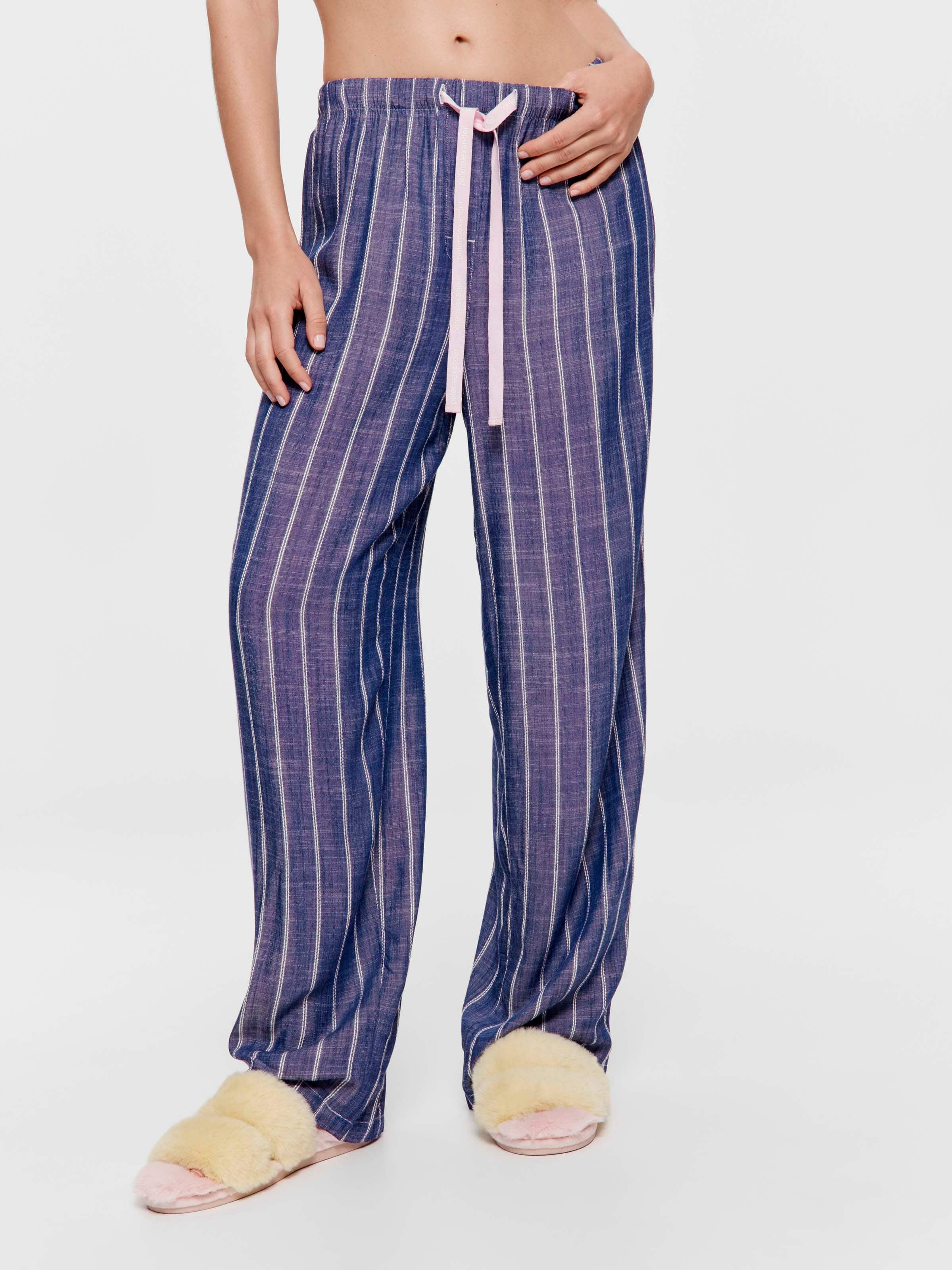 Navy Textured Classic Pj Pant