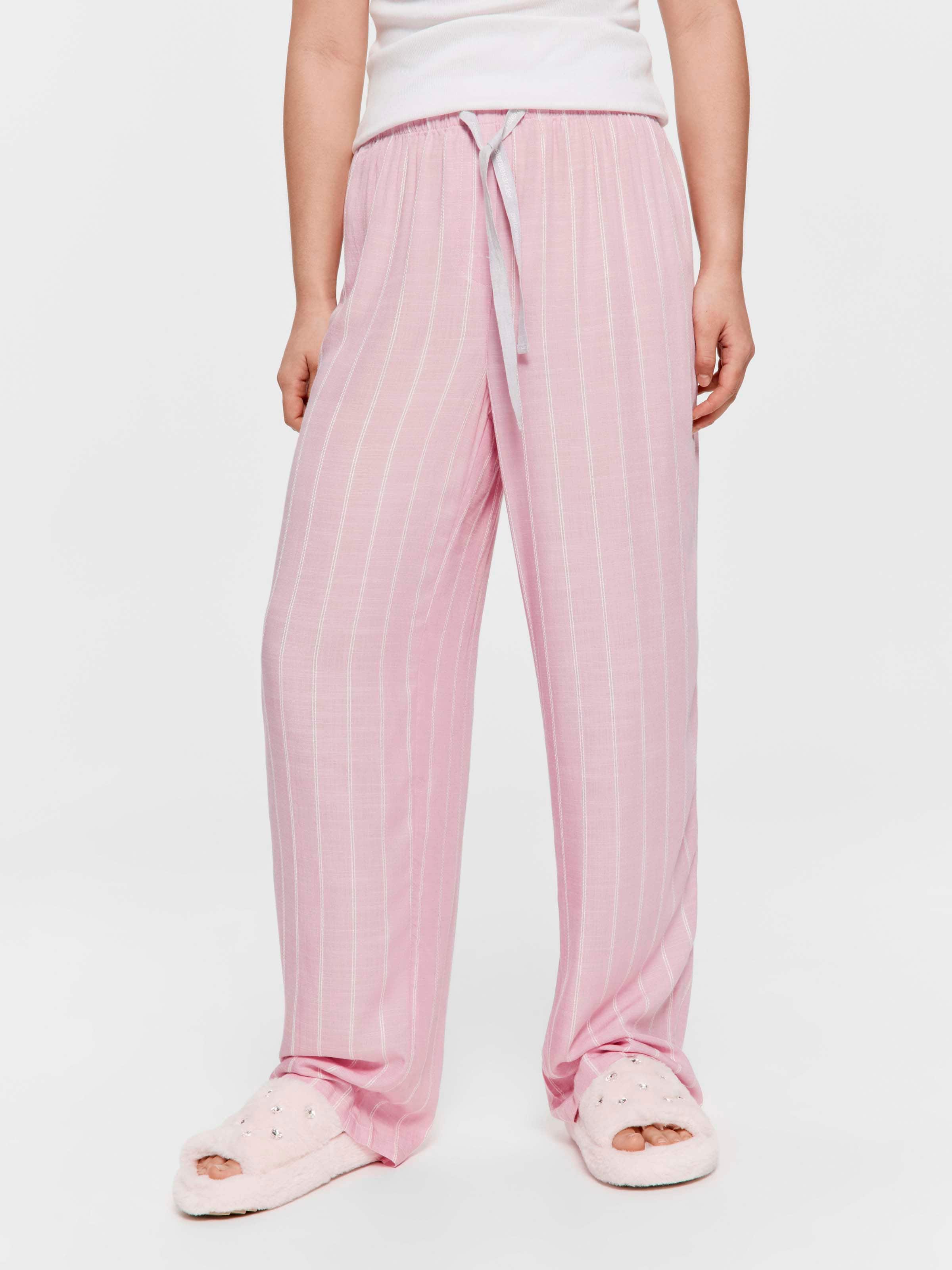 Pink Textured Classic Pj Pant