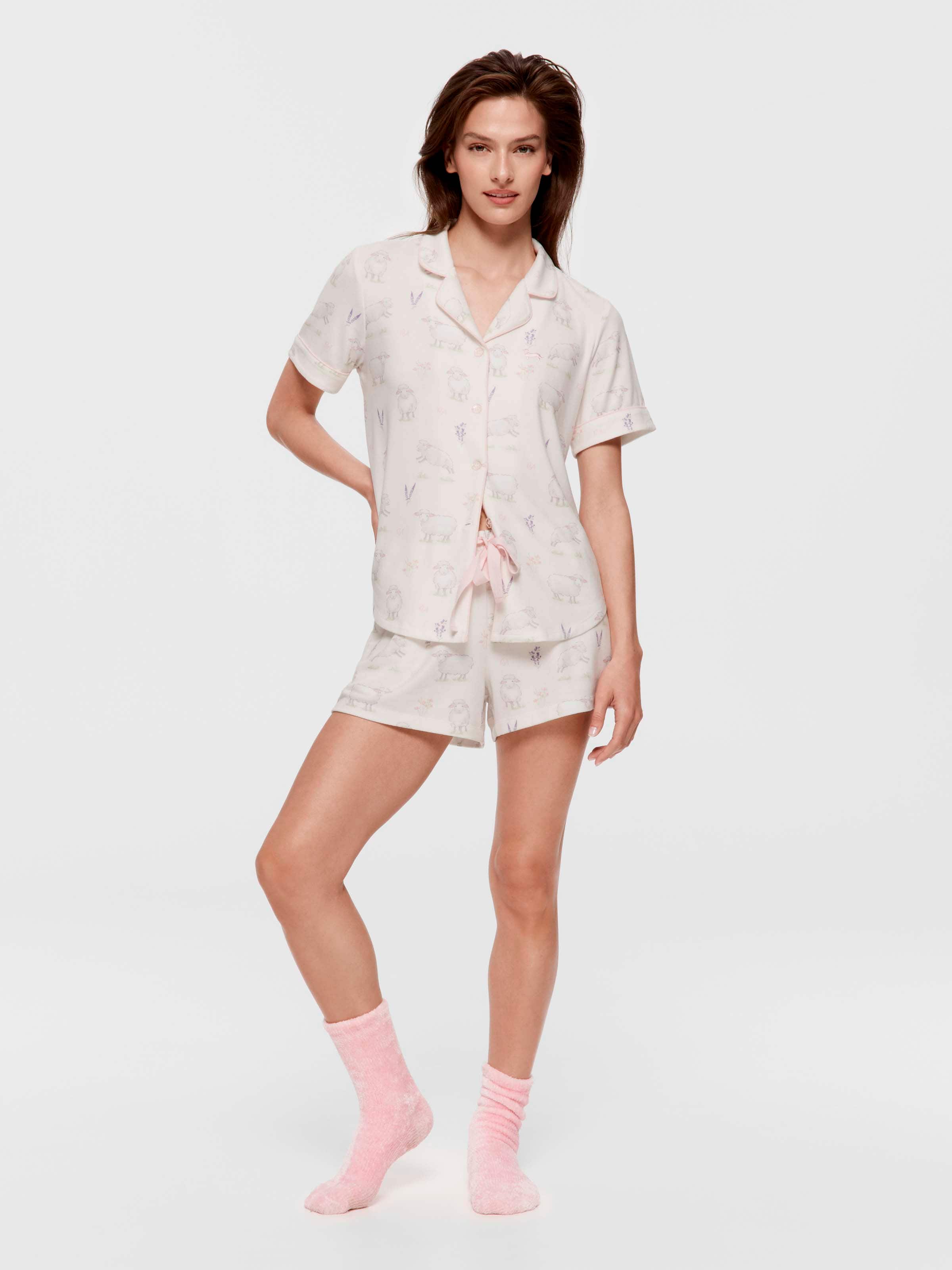 Sheep Plush Shortie Pj Set