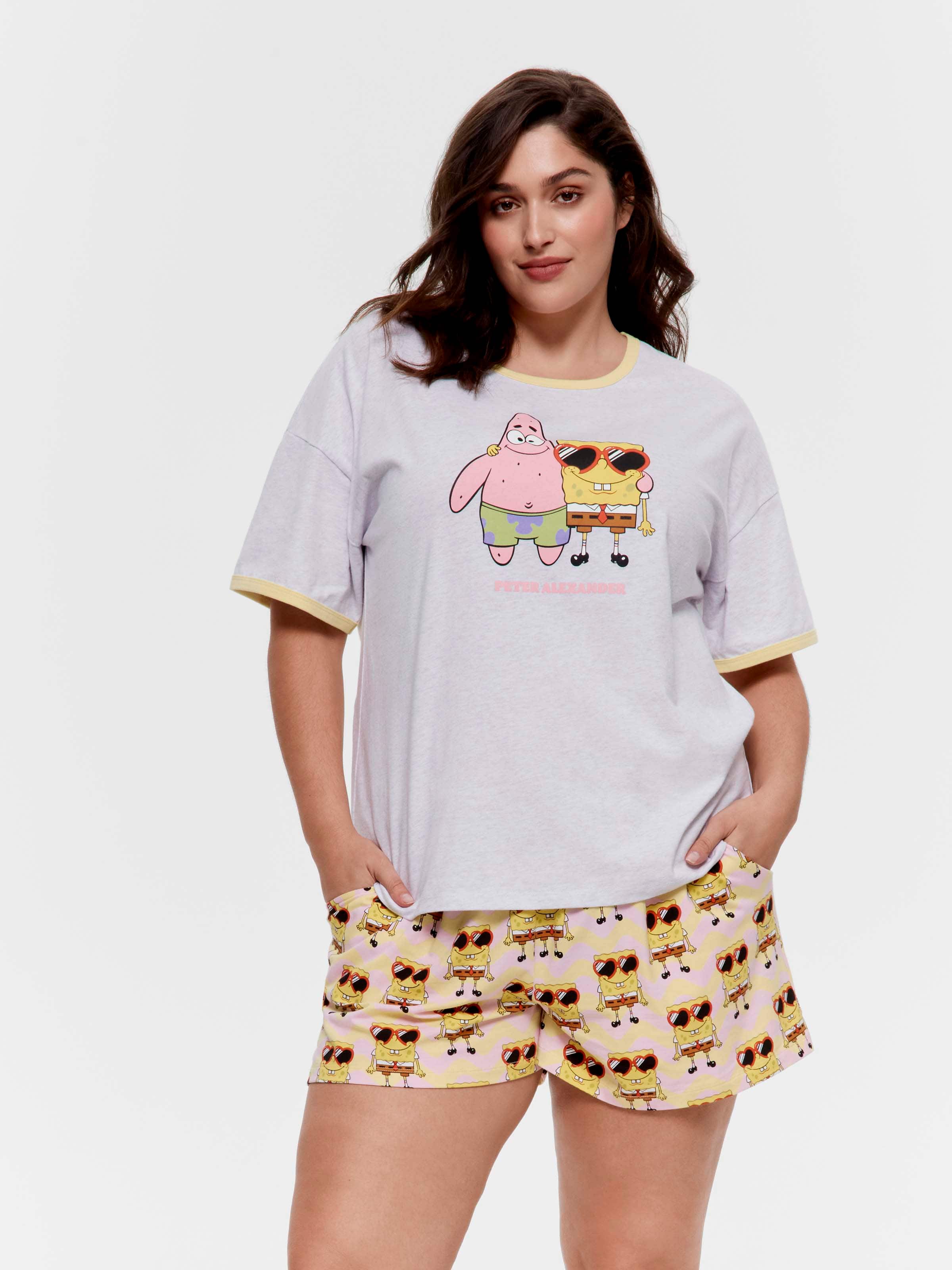 P.A. Plus Spongebob & Patrick 100% Cotton Oversized Tee