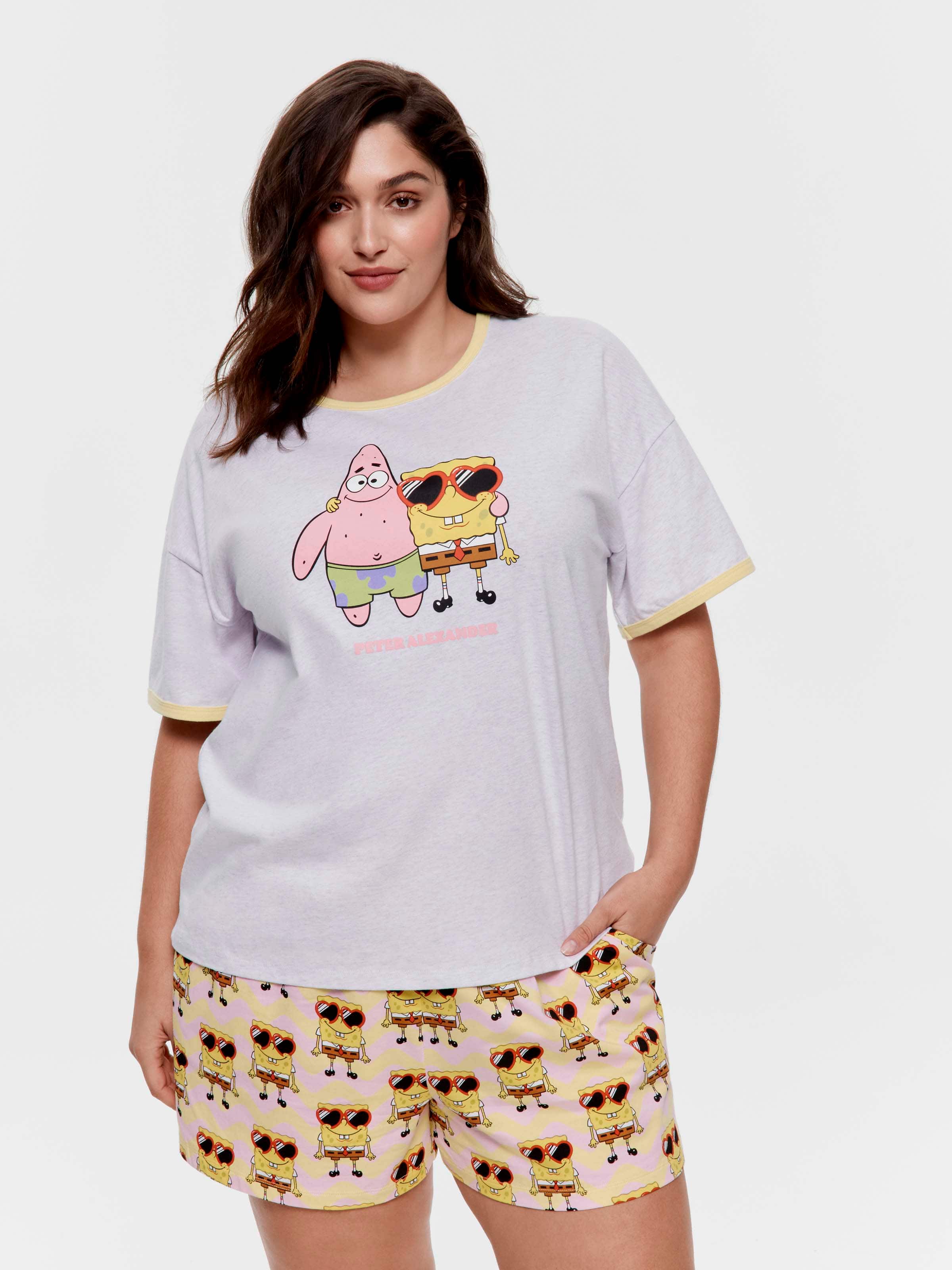P.A. Plus Spongebob & Patrick 100% Cotton Oversized Tee