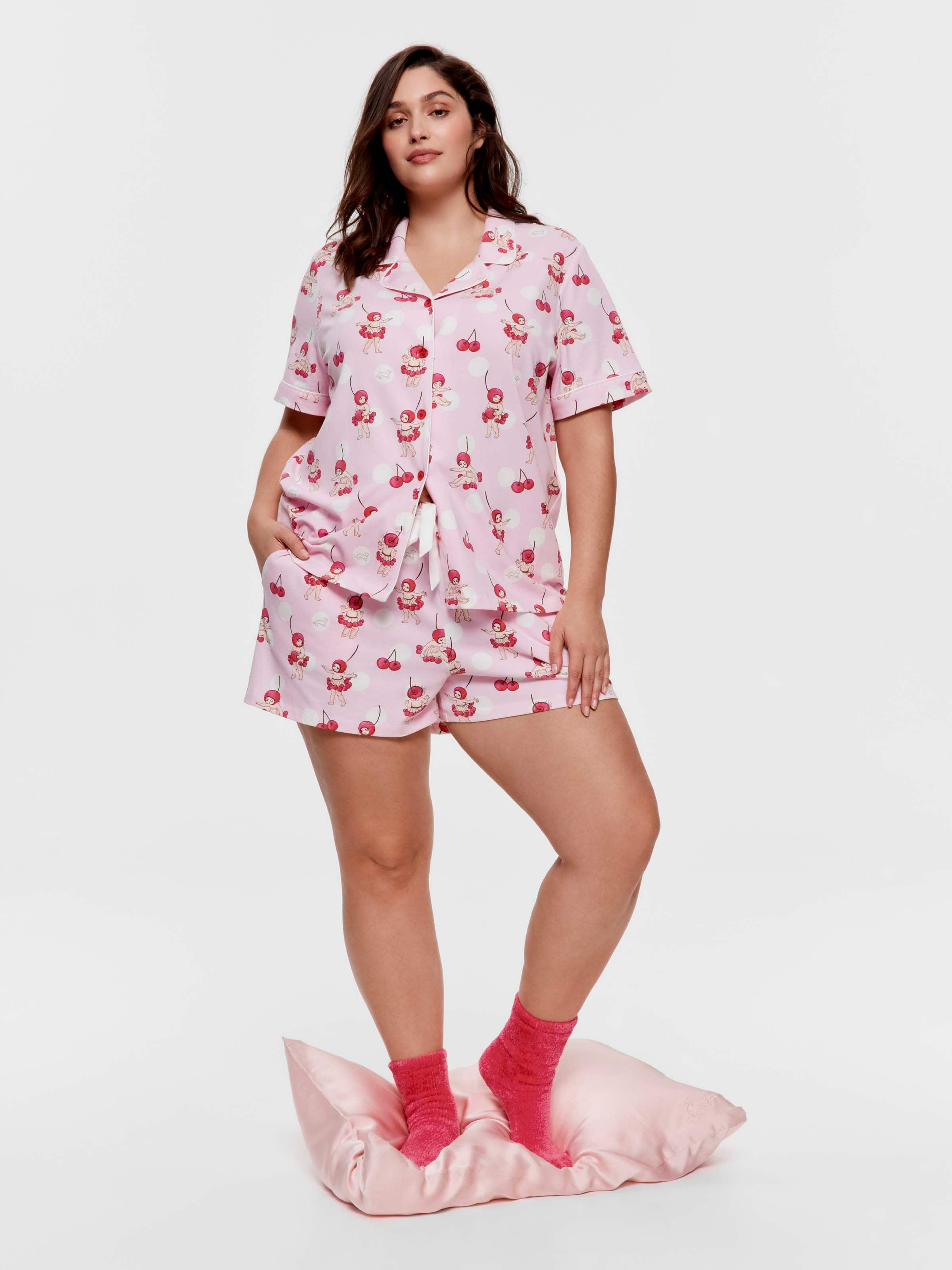 P.A. Plus Gumnut Babies Cherry Shortie Pj Set
