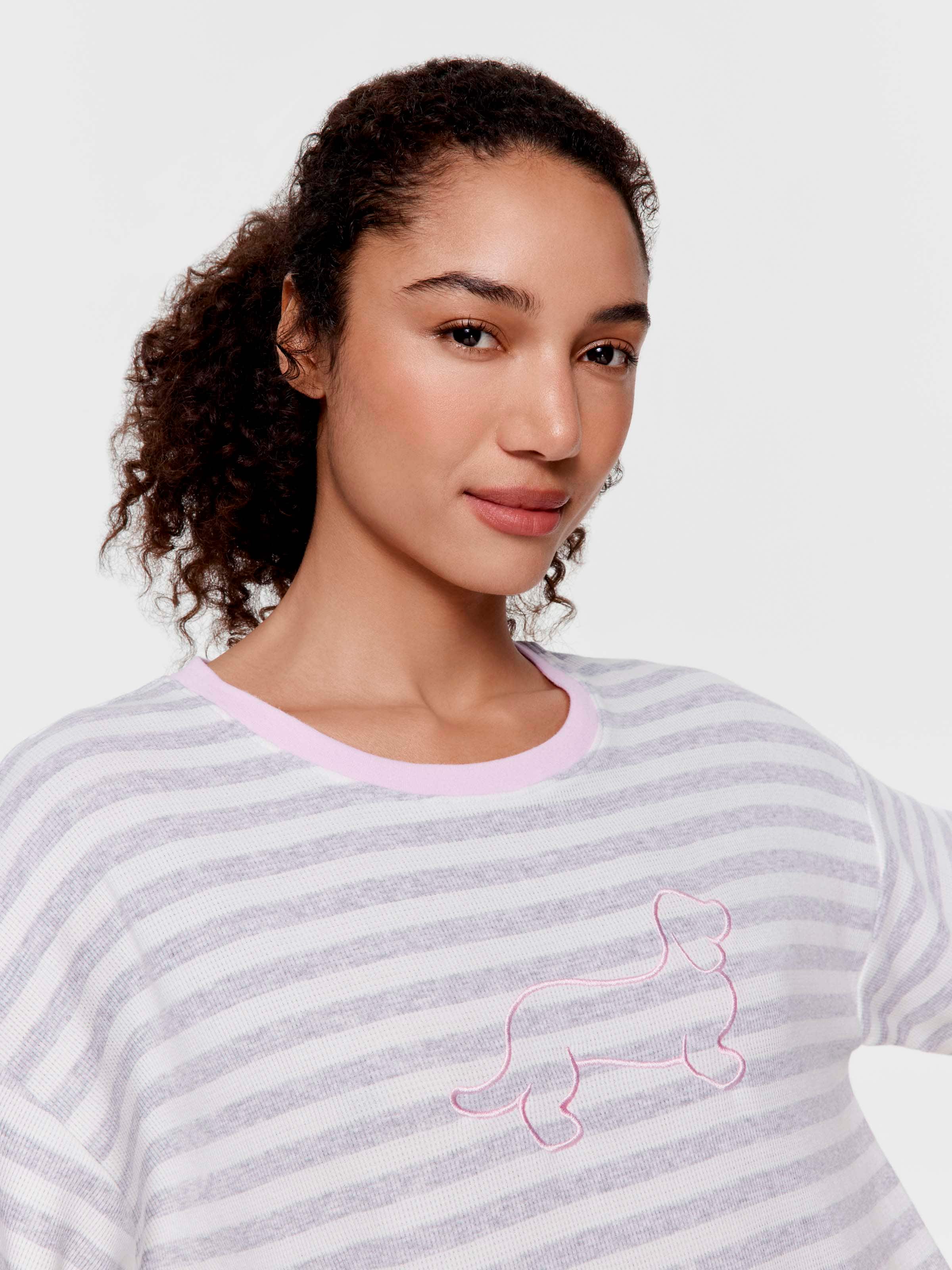 Stripe Penny Waffle Oversized Tee