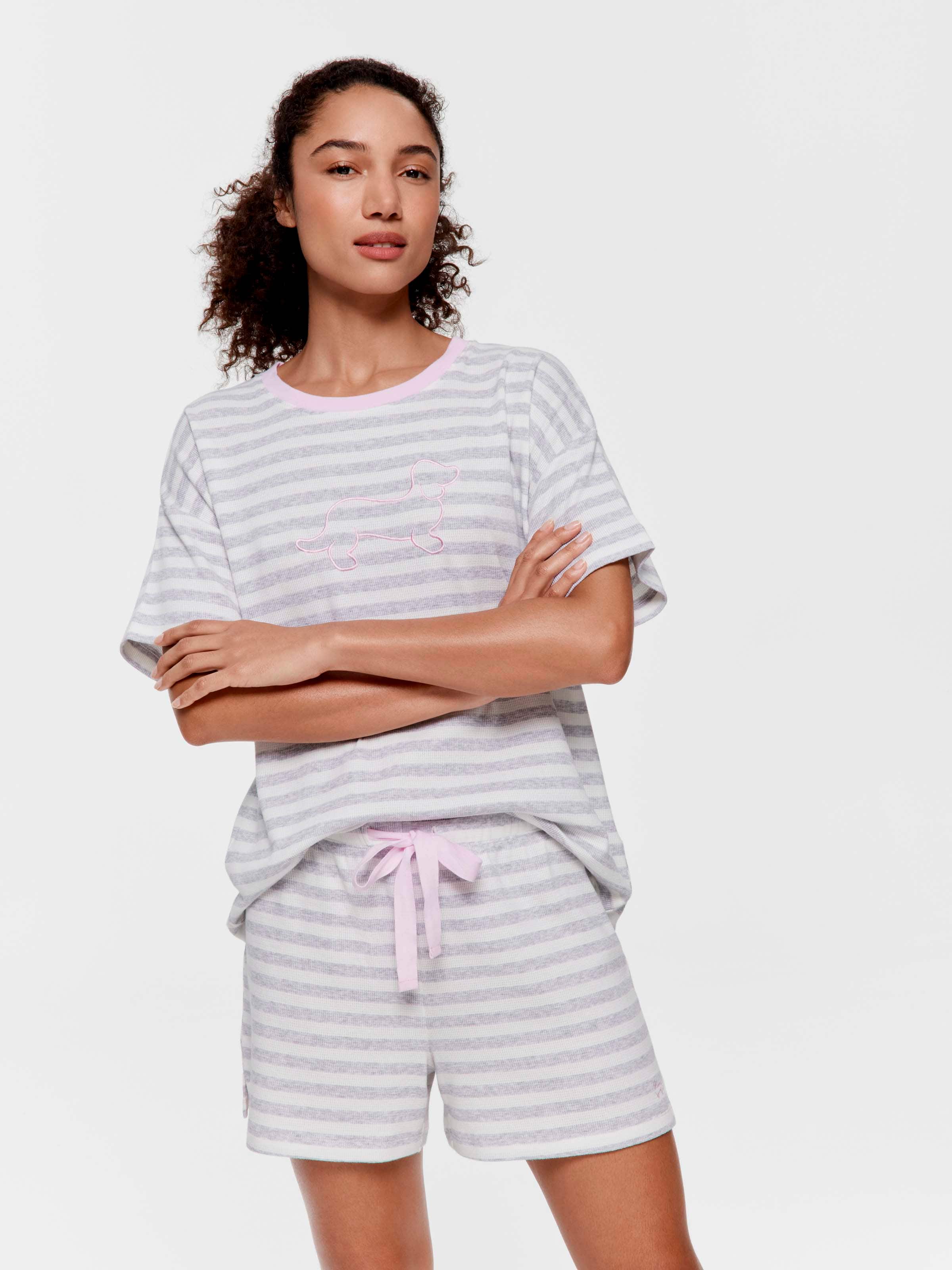 Stripe Waffle Mid Short
