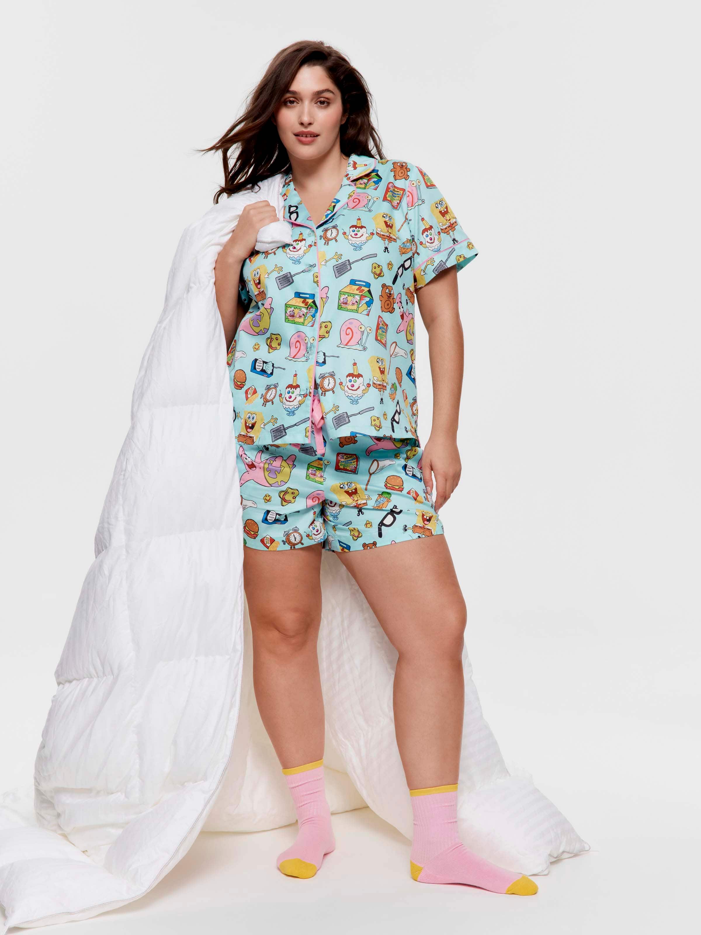 P.A. Plus Spongebob 100% Cotton Shortie Pj Set