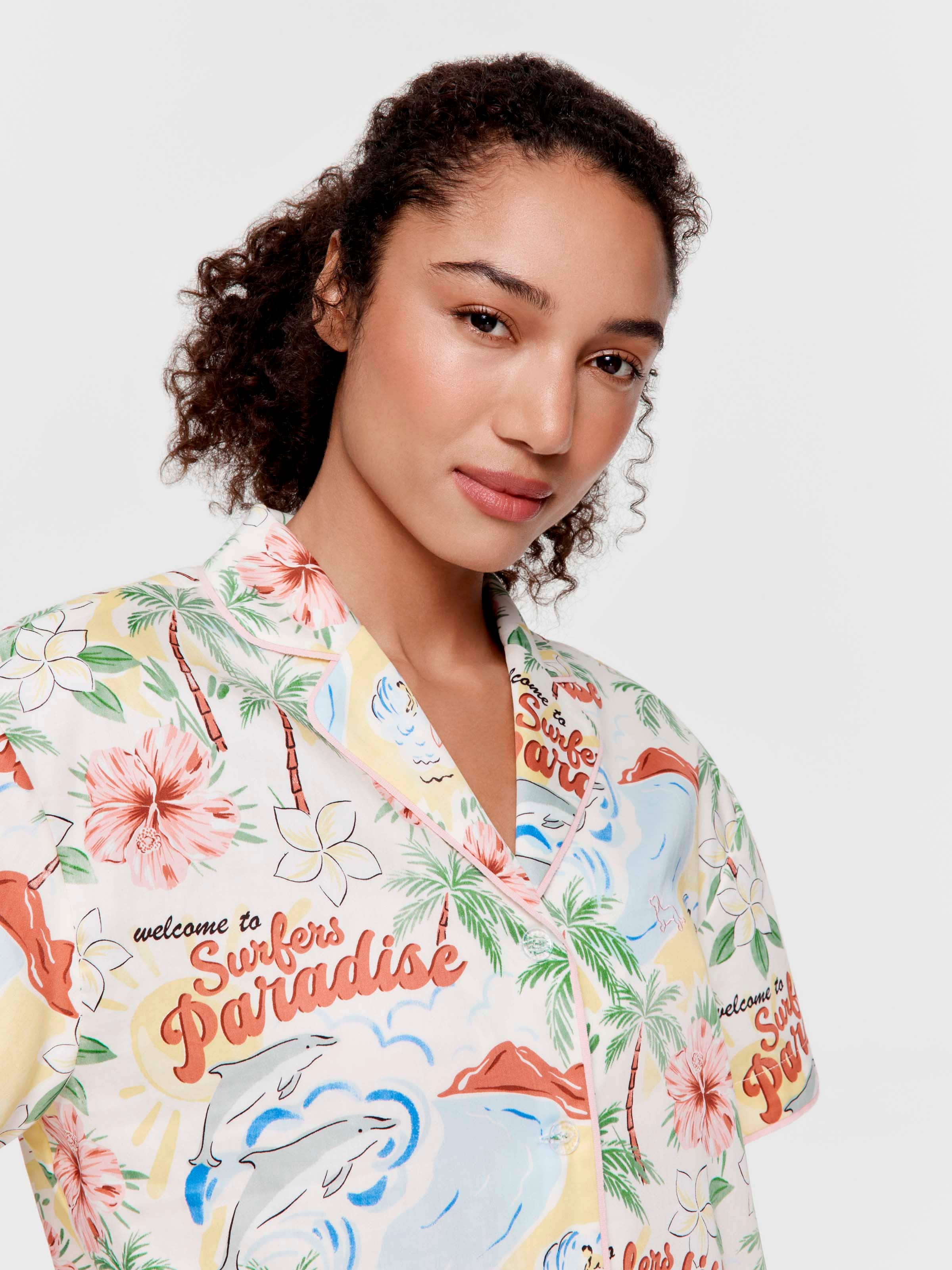 Surfer's Paradise 100% Cotton Shortie Pj Set