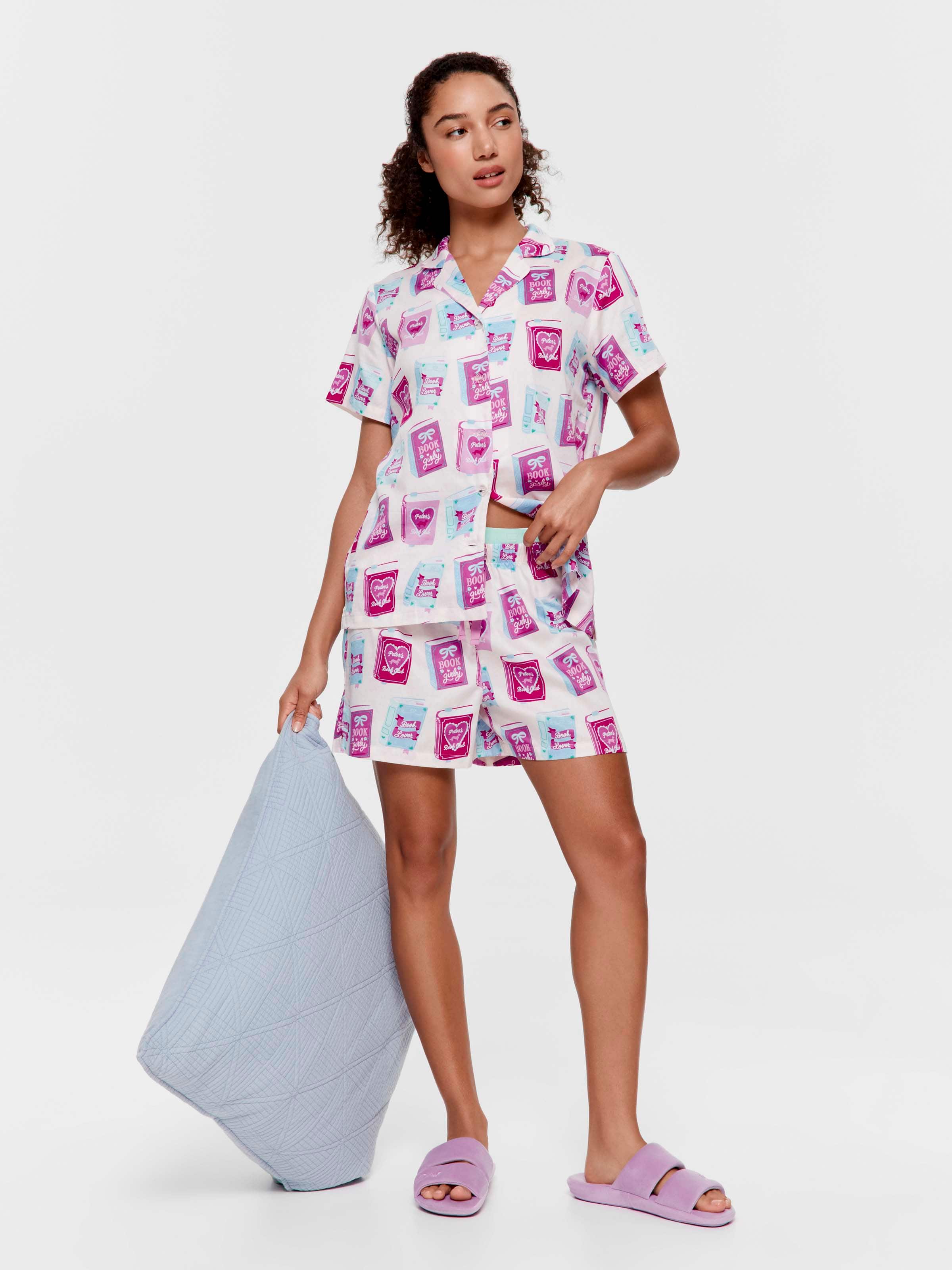Book Club 100% Cotton Shortie Pj Set