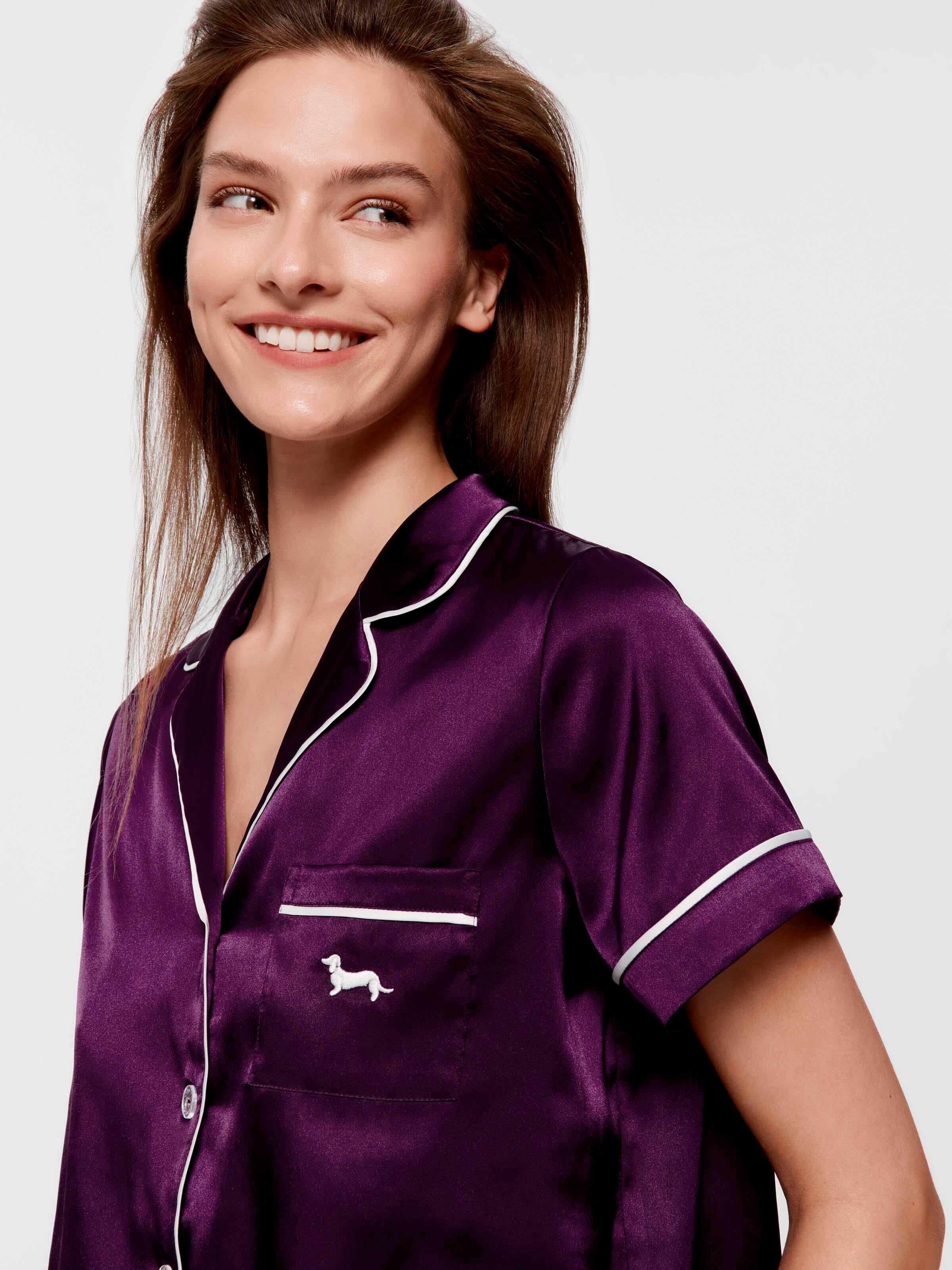 Blackberry Chic Satin Shortie Pj Set
