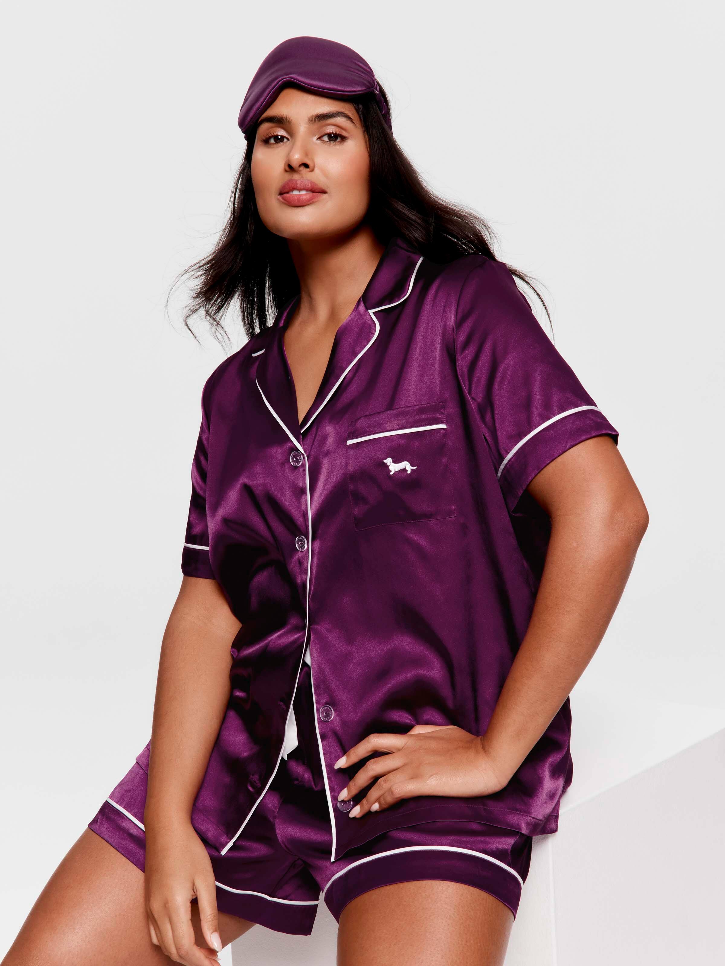 P.A. Plus Blackberry Chic Satin Shortie Pj Set