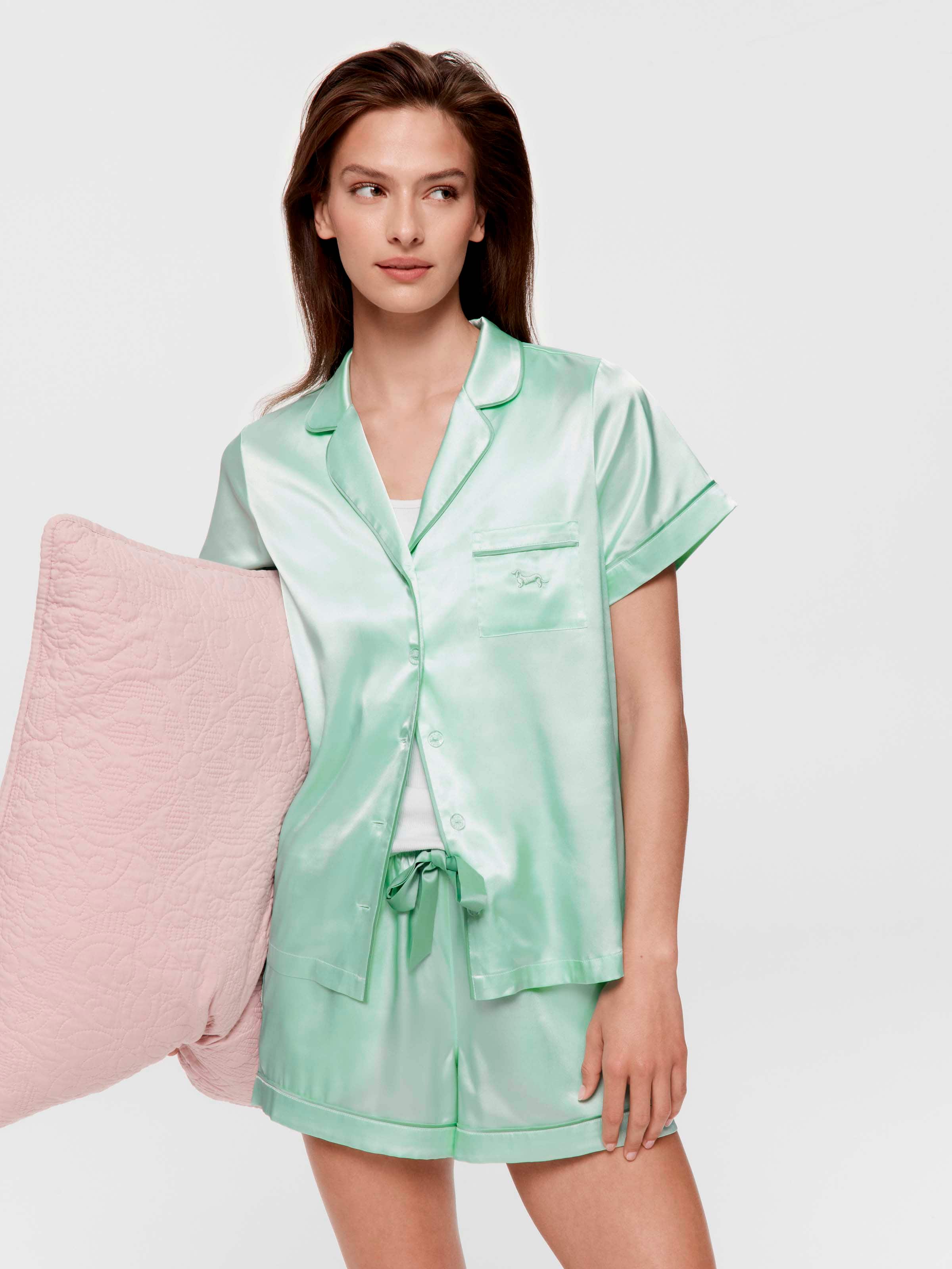 Jade Chic Satin Shortie Pj Set