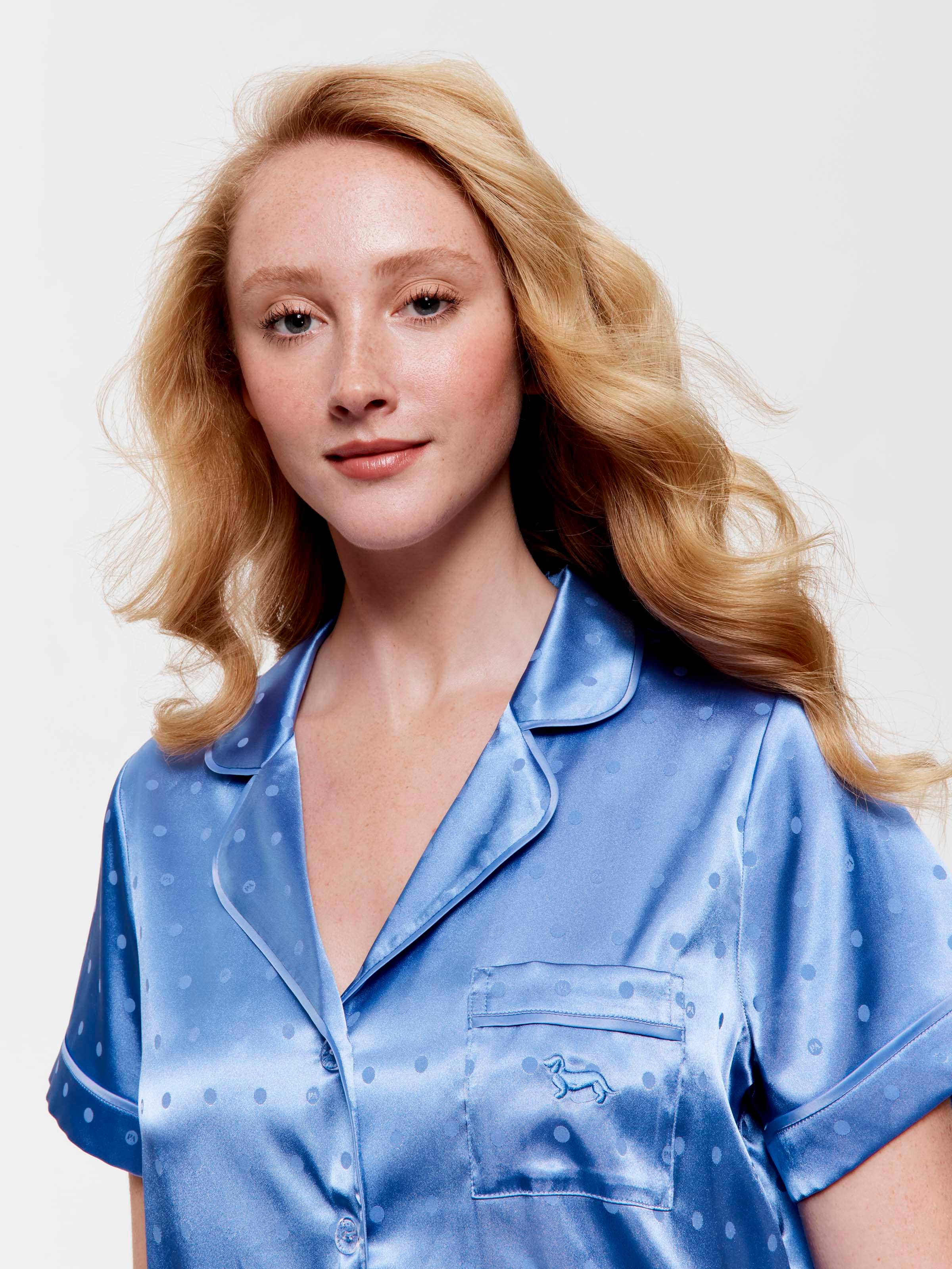 Denim Spot Chic Satin Shortie Pj Set