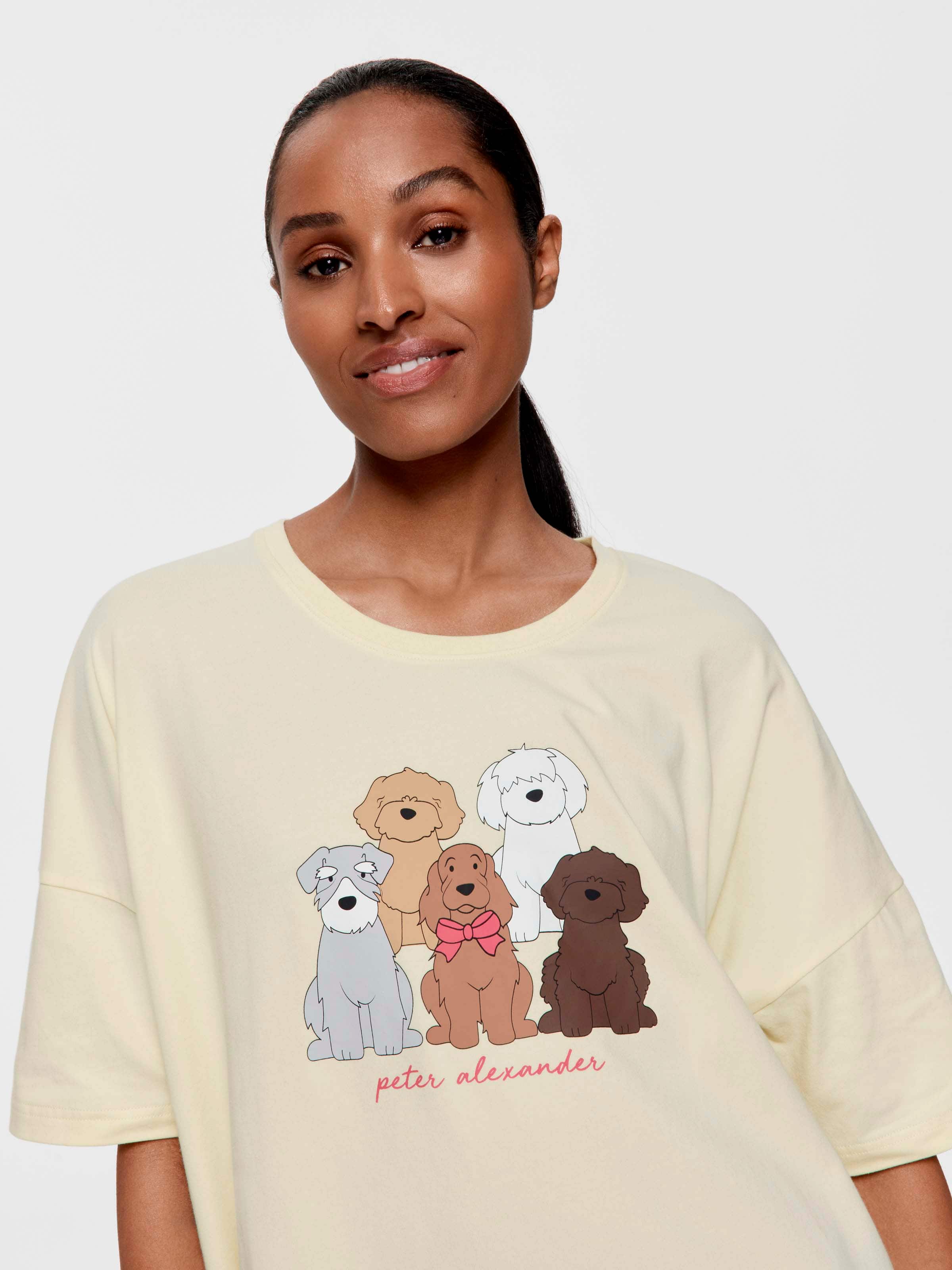 Mixed Dogs Drop Sleeve Sleep Tee