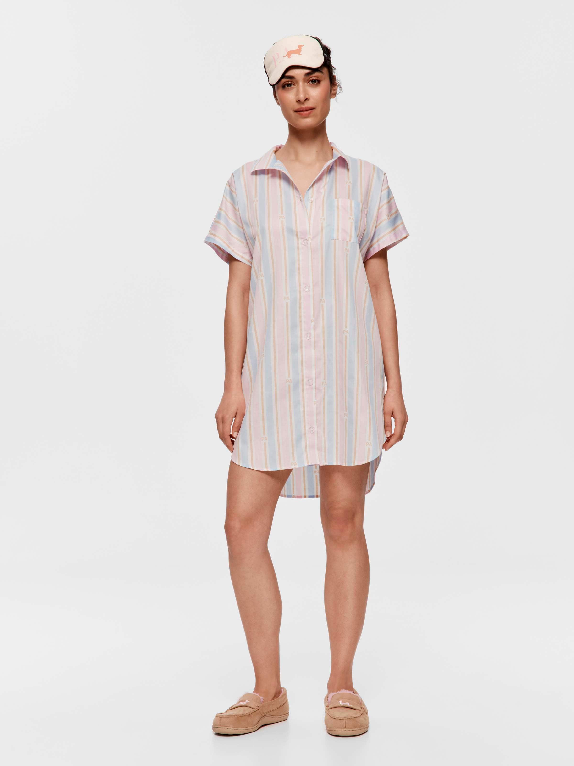 Multi Stripe 100% Cotton Boyfriend Nightshirt