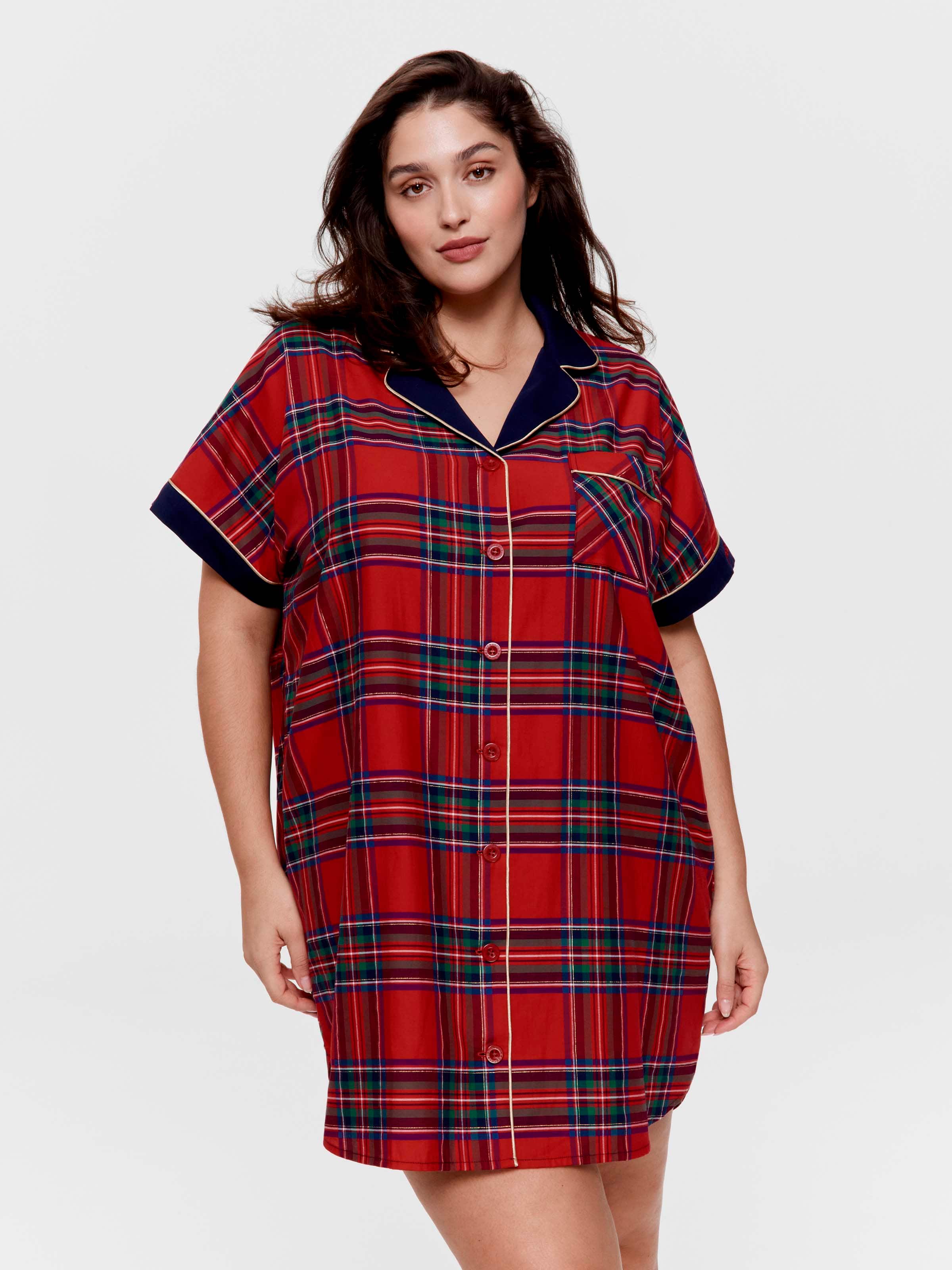 P.A. Plus Tartan 100% Cotton Boyfriend Nightshirt