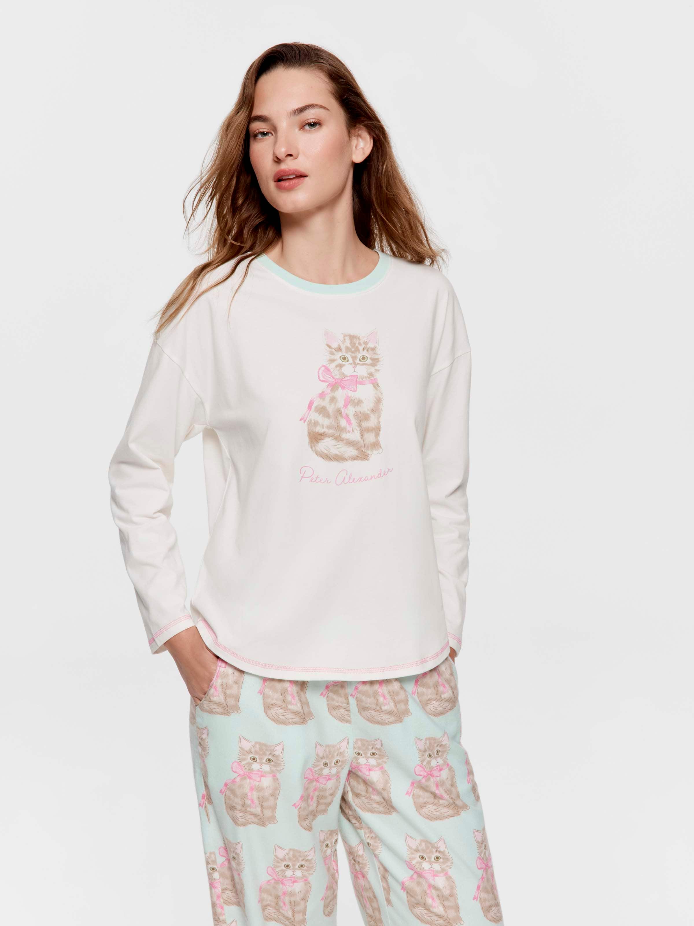 Pretty Kitty 100% Cotton Long Sleeve Top