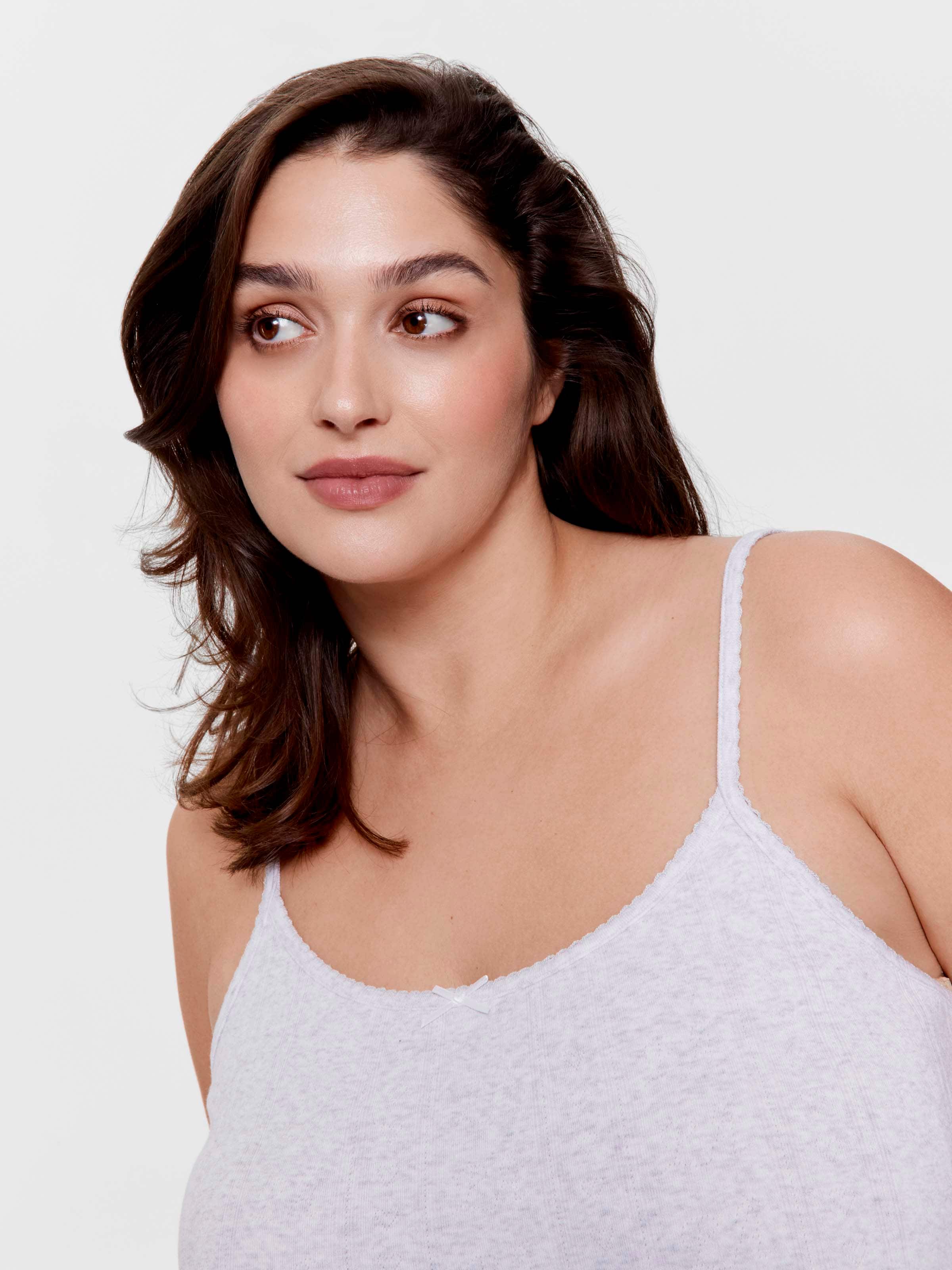 P.A. Plus Light Grey Logo Pointelle Cami