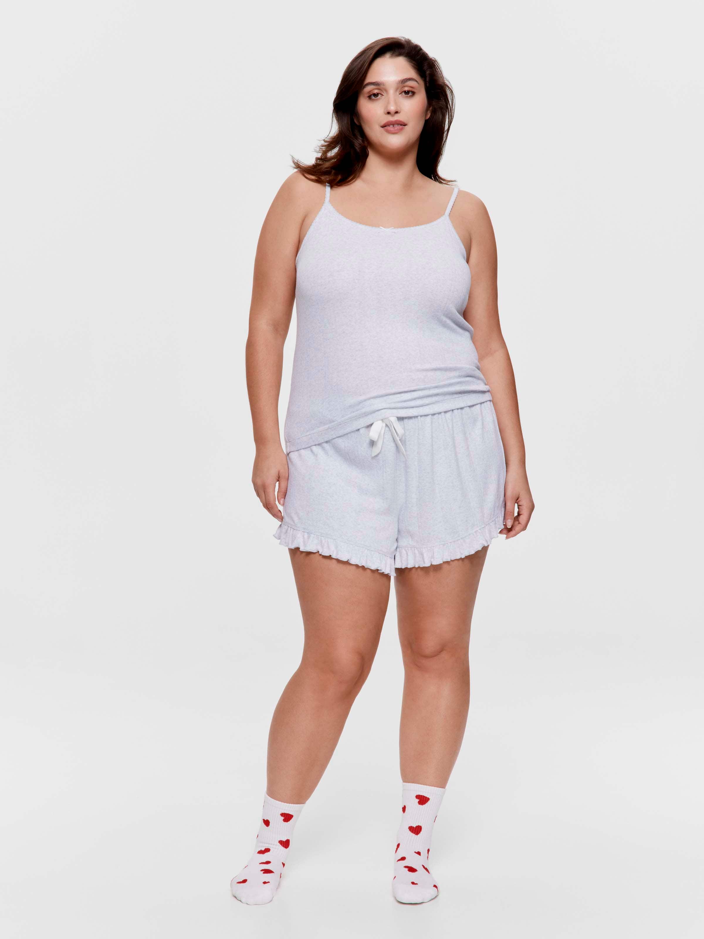 P.A. Plus Light Grey Logo Pointelle Cami
