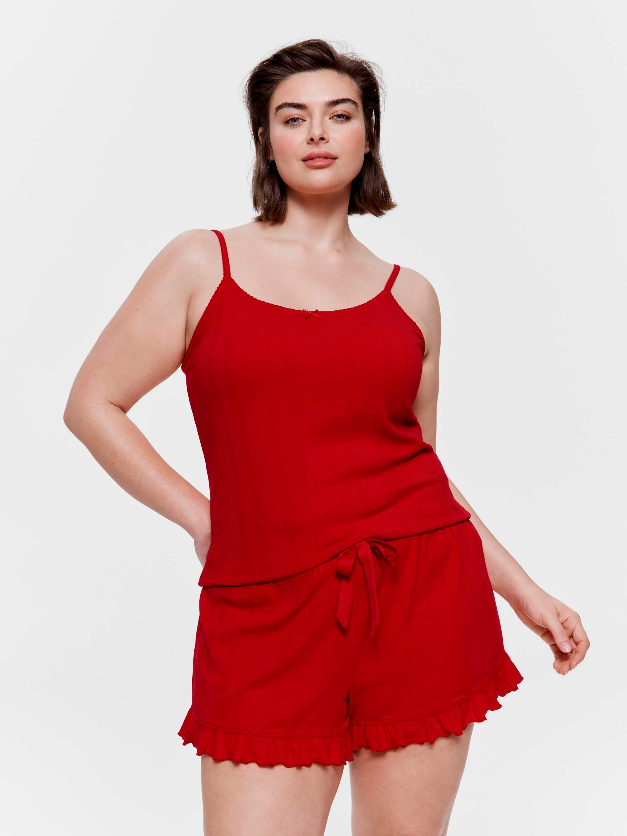P.A. Plus Red Logo Pointelle Cami