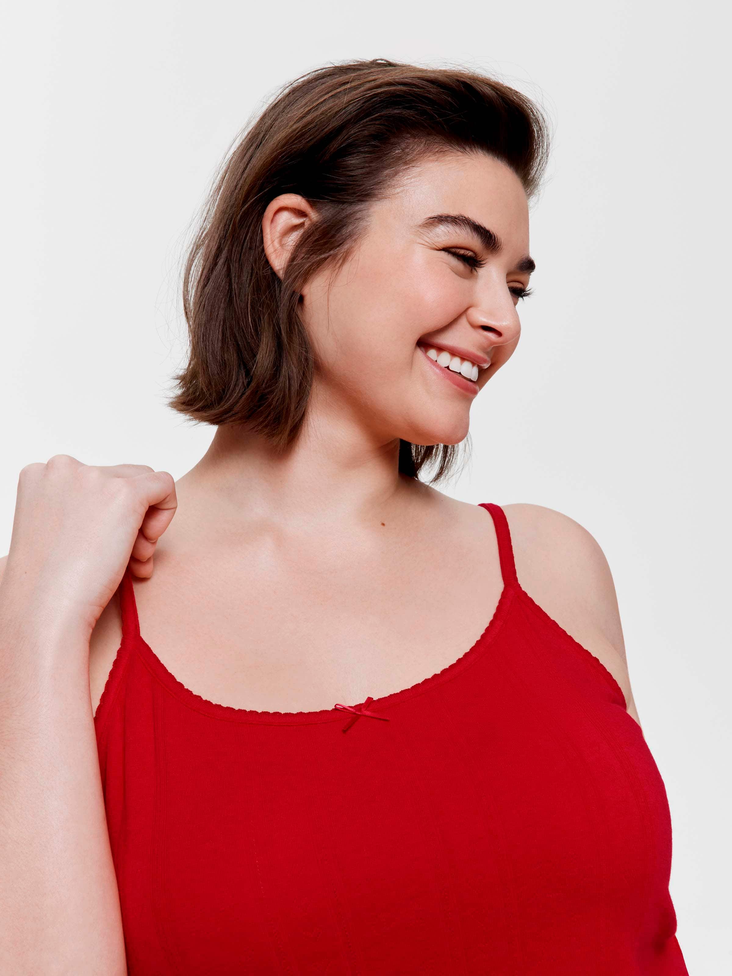 P.A. Plus Red Logo Pointelle Cami