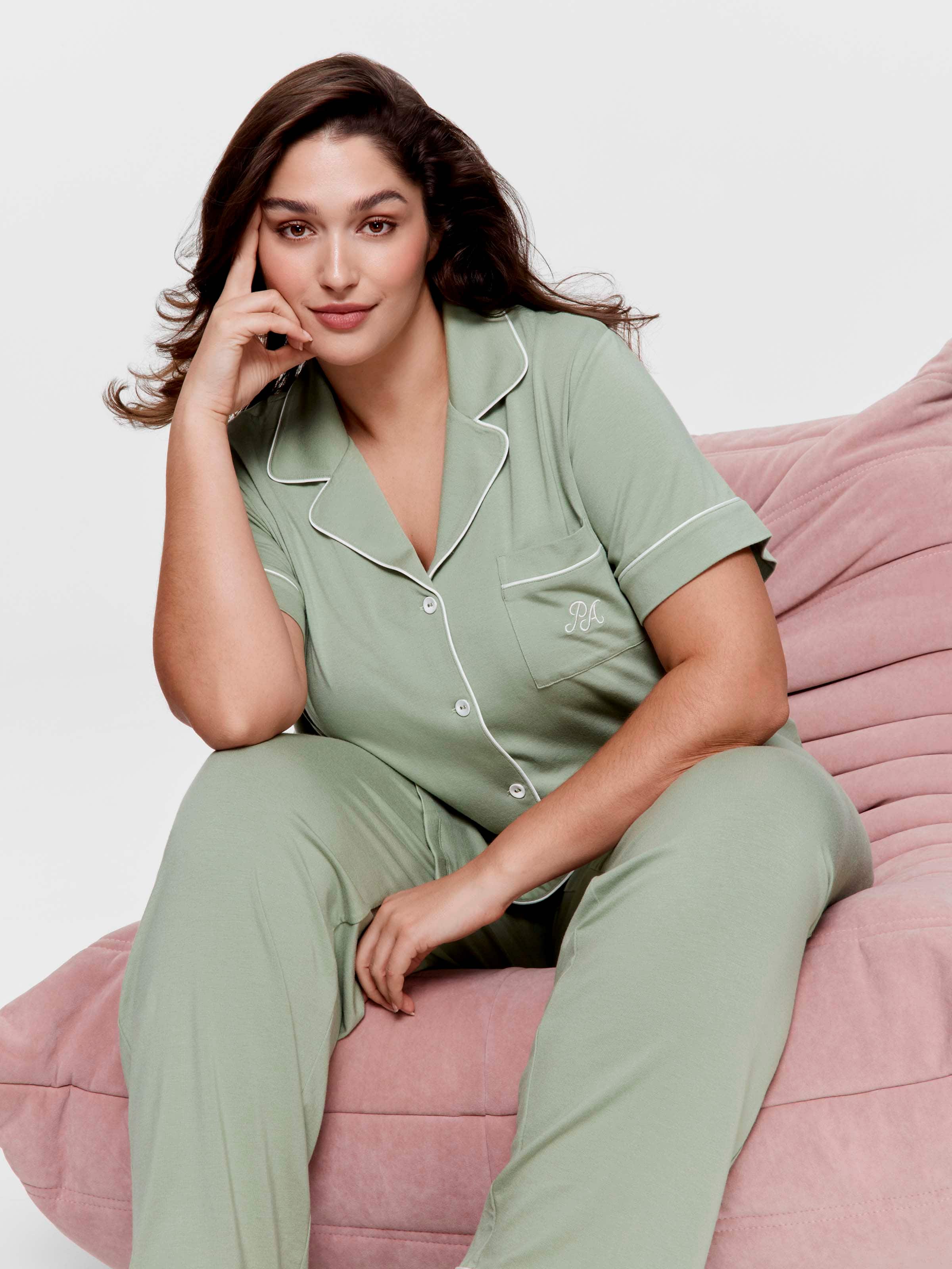 P.A. Plus Eucalyptus Bamboo Jersey Pj Set