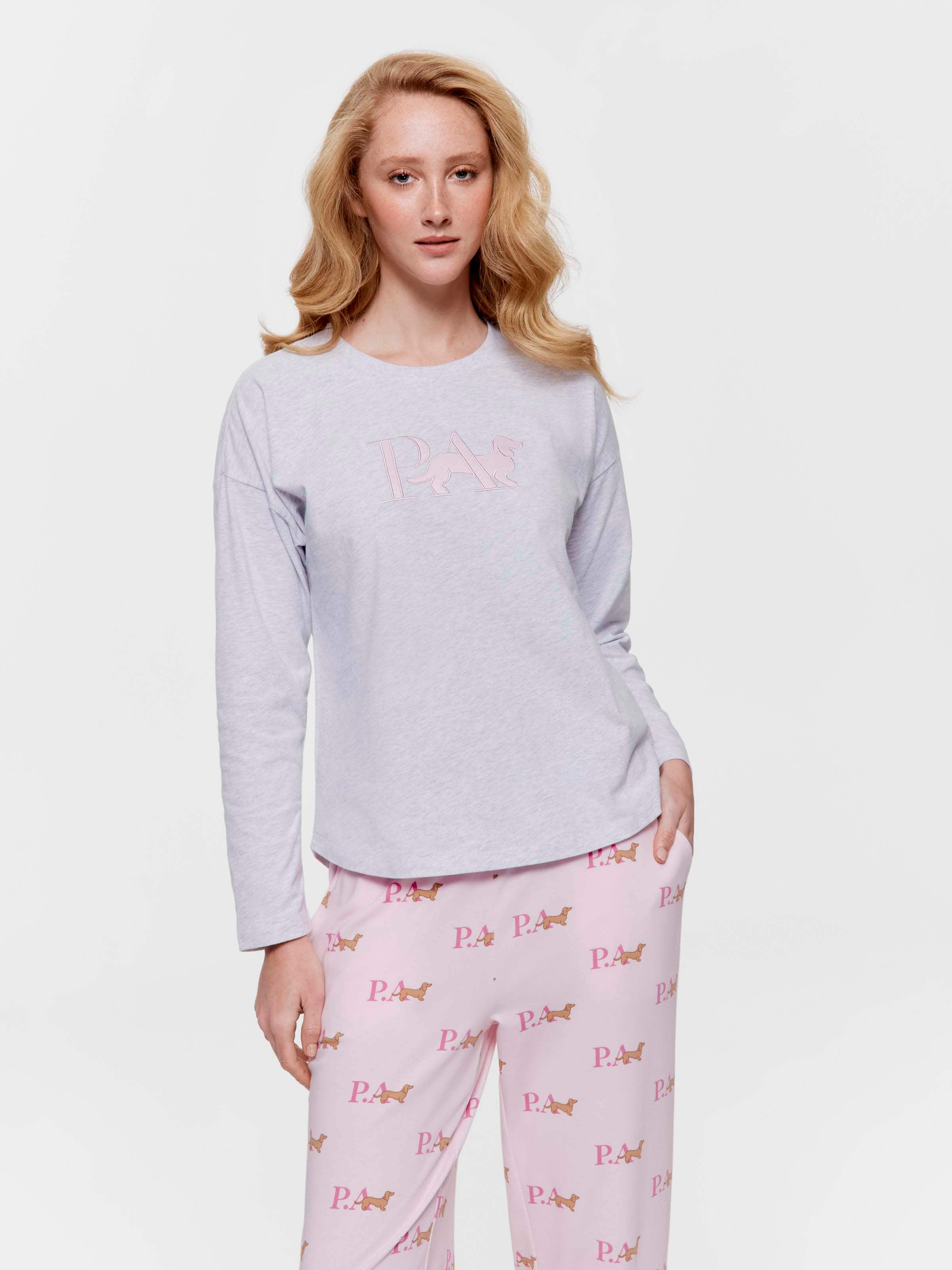 P.A. Logo 100% Cotton Oversized Long Sleeve Top