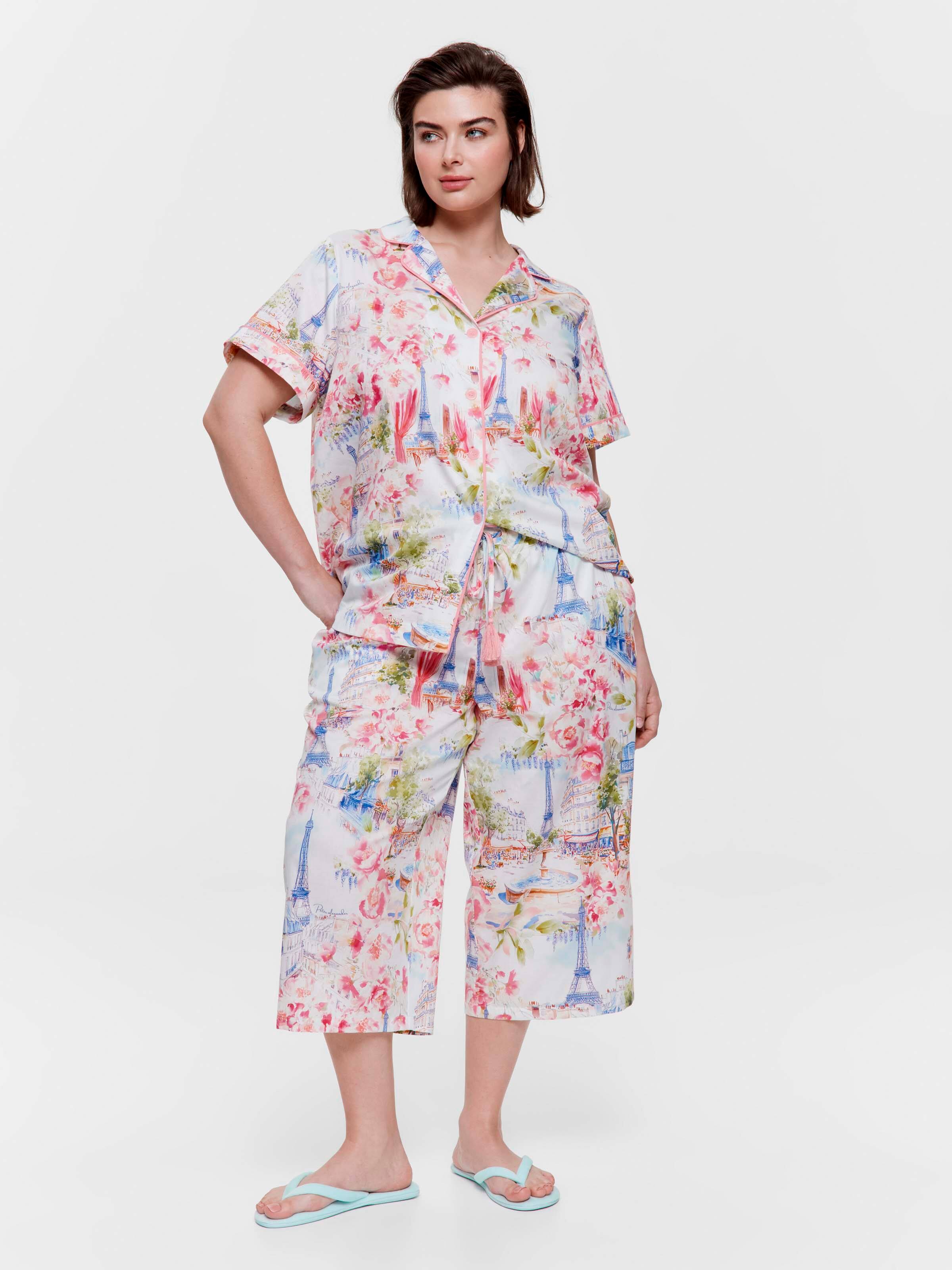 P.A. Plus Paris Painted 100% Soft Cotton 3/4 Pj Pant