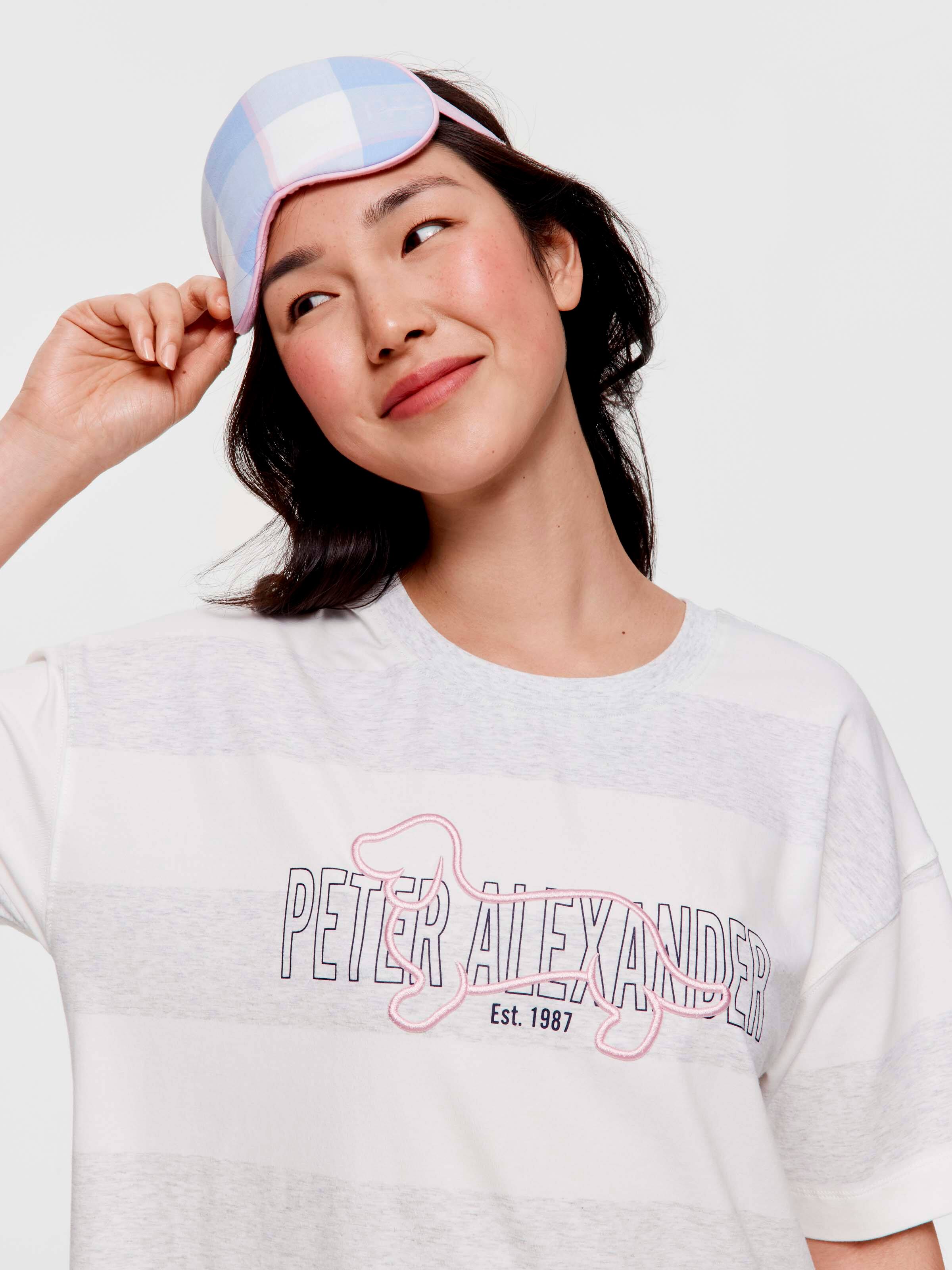 Grey Heritage Stripe Boxed Sleep Tee