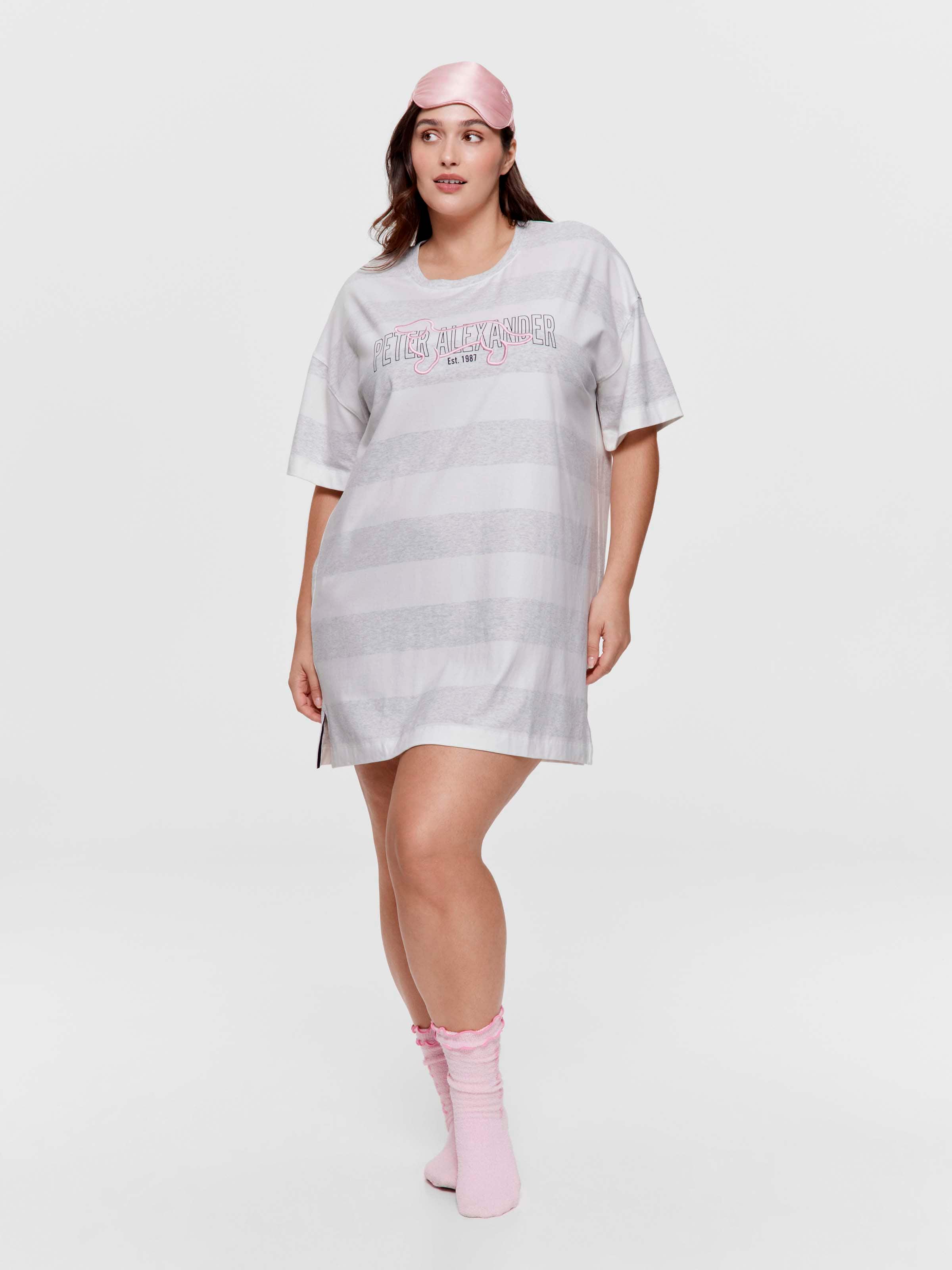 P.A. Plus Grey Heritage Stripe Boxed Sleep Tee