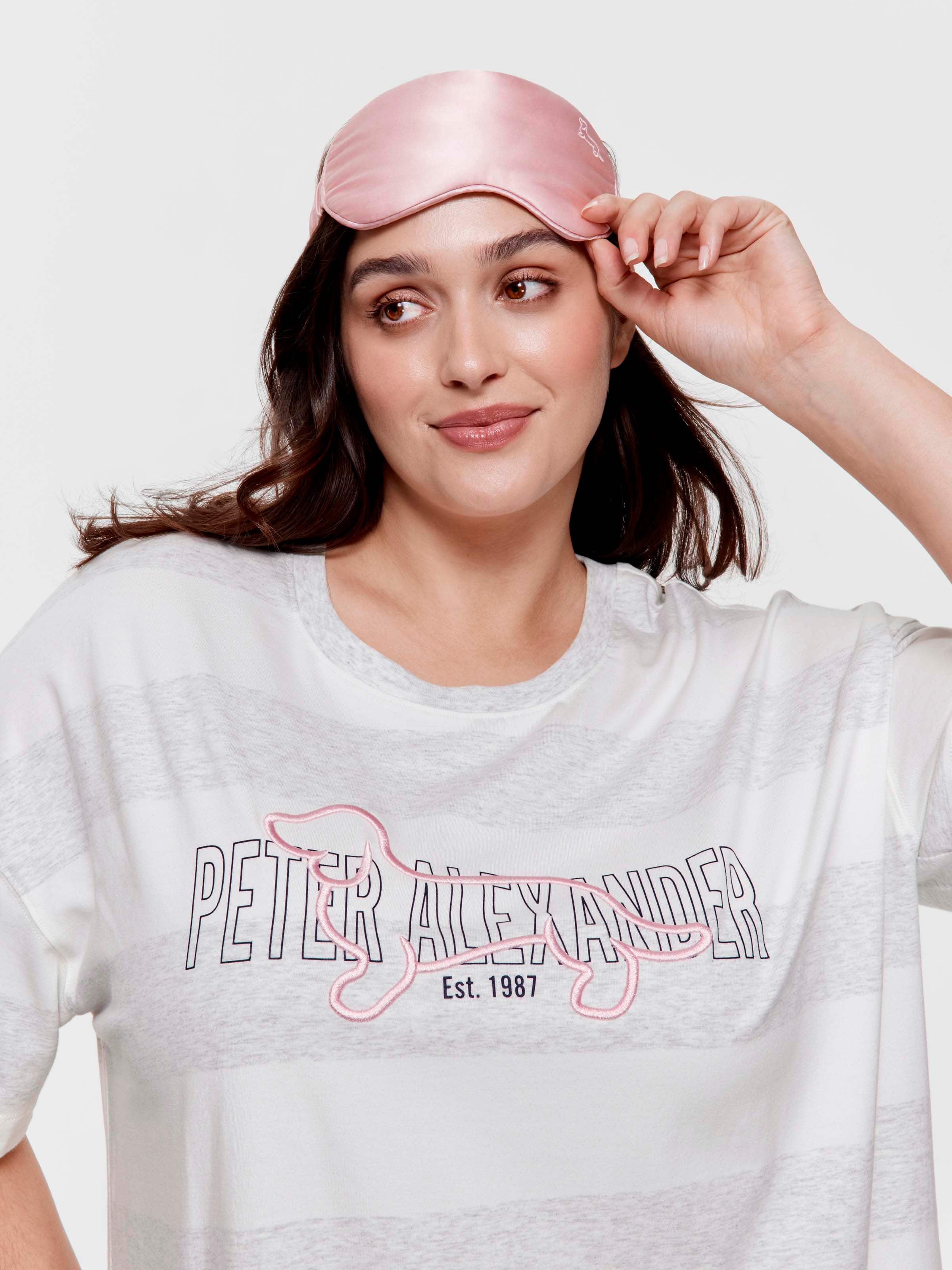 P.A. Plus Grey Heritage Stripe Boxed Sleep Tee