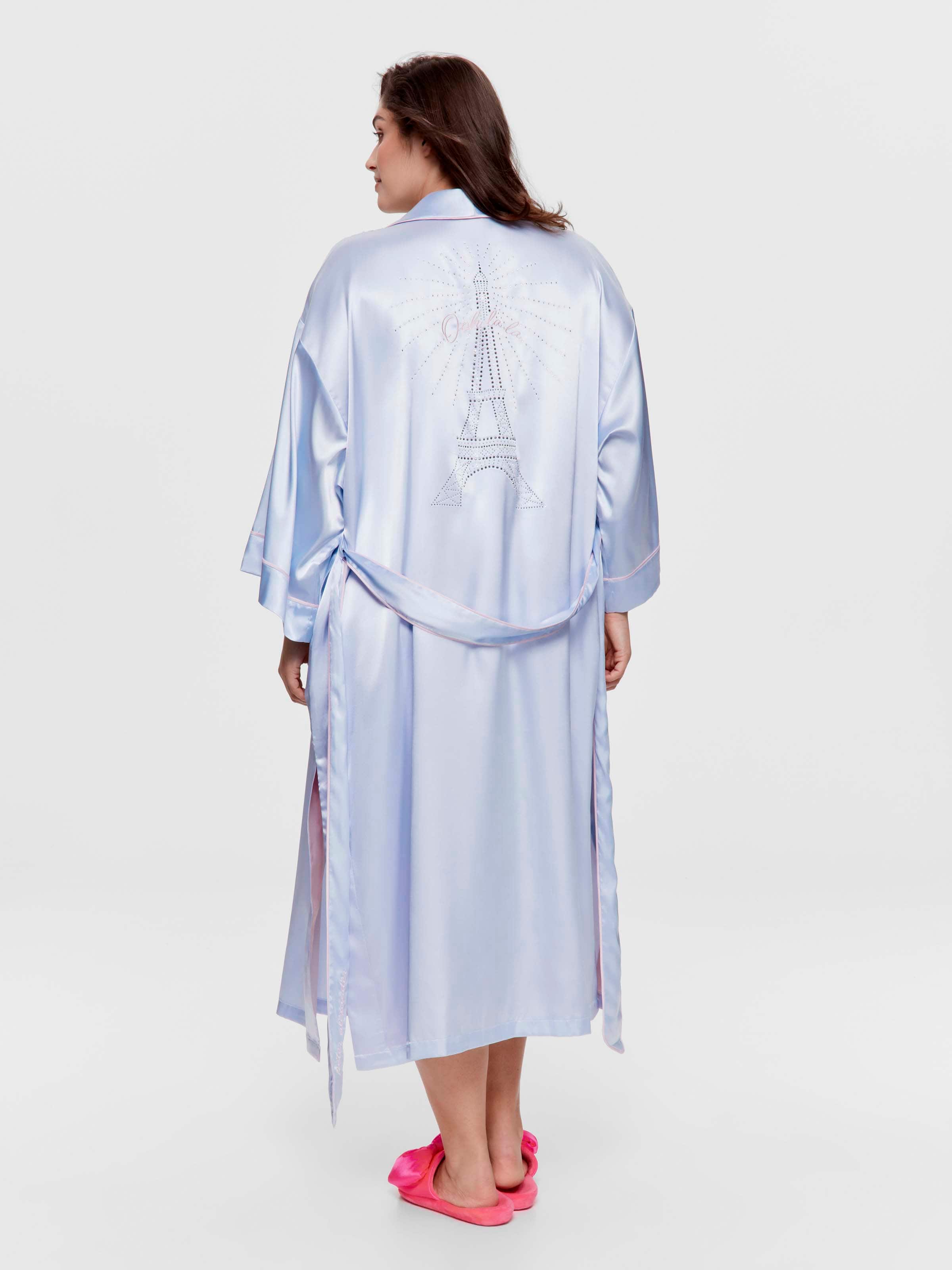 P.A. Plus Paris Sparkling Eiffel Tower Boudoir Satin Gown