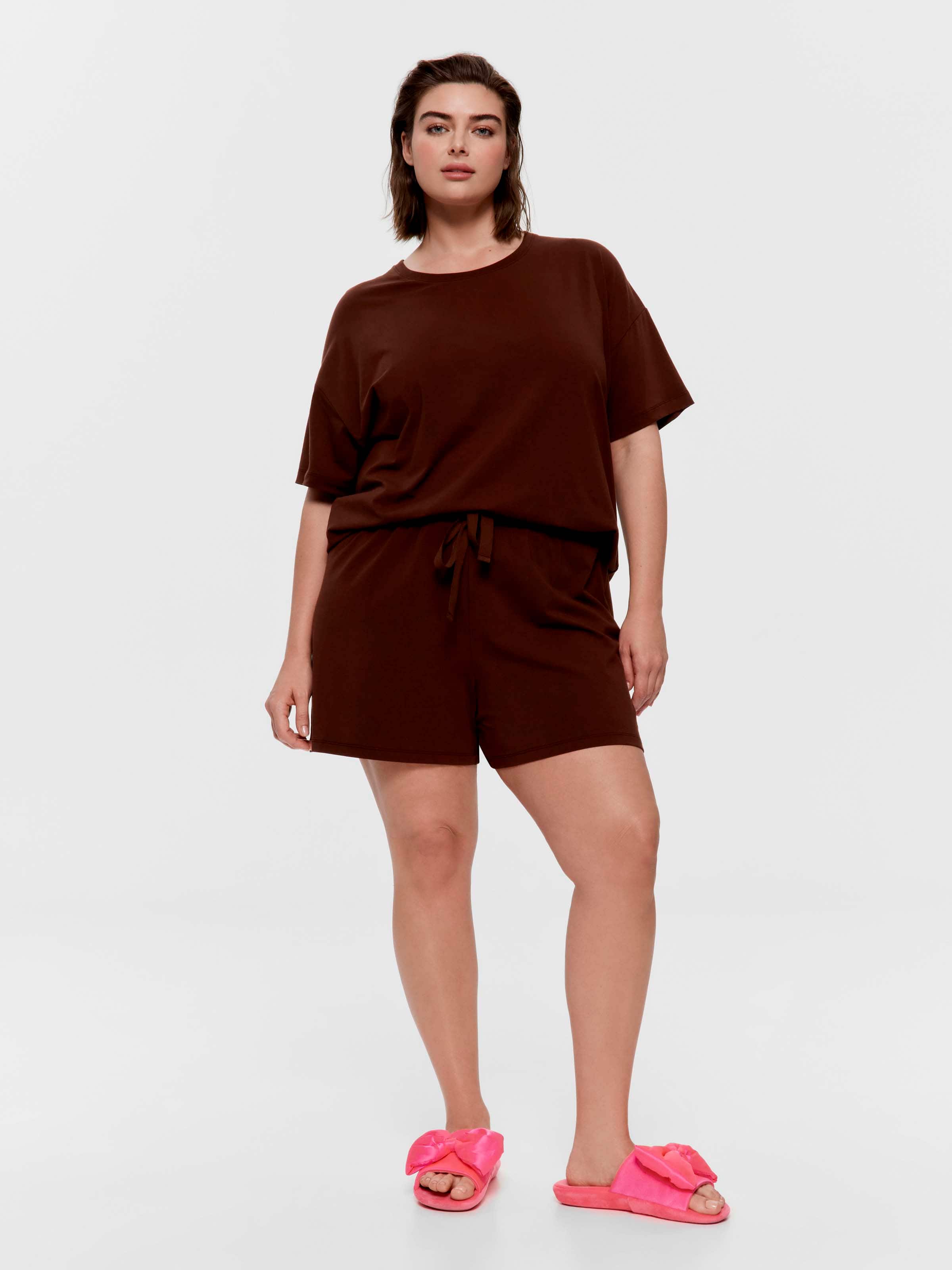 P.A. Plus Chocolate Long Pj Short