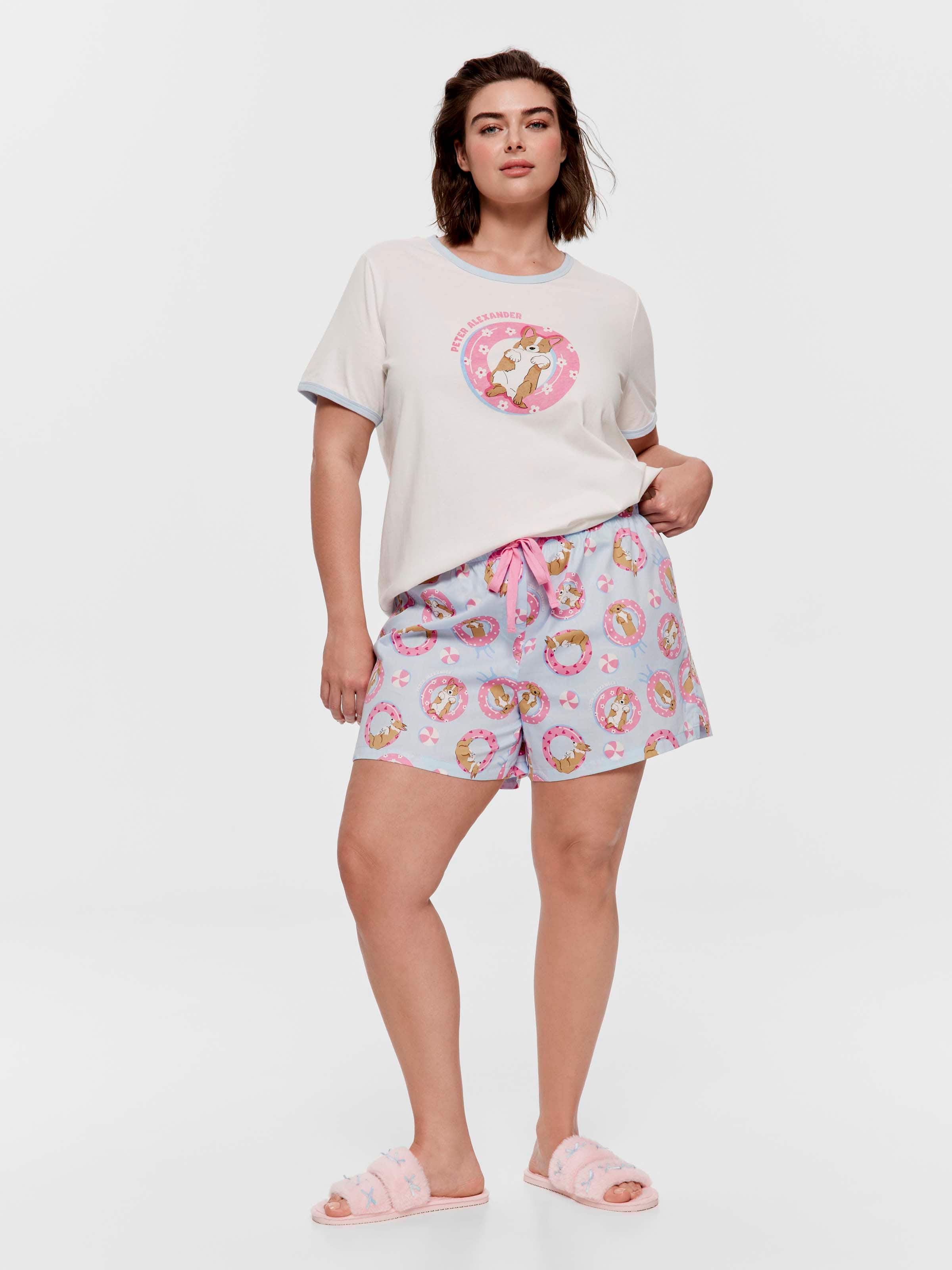 P.A. Plus Floating Corgi 100% Cotton Mid Short