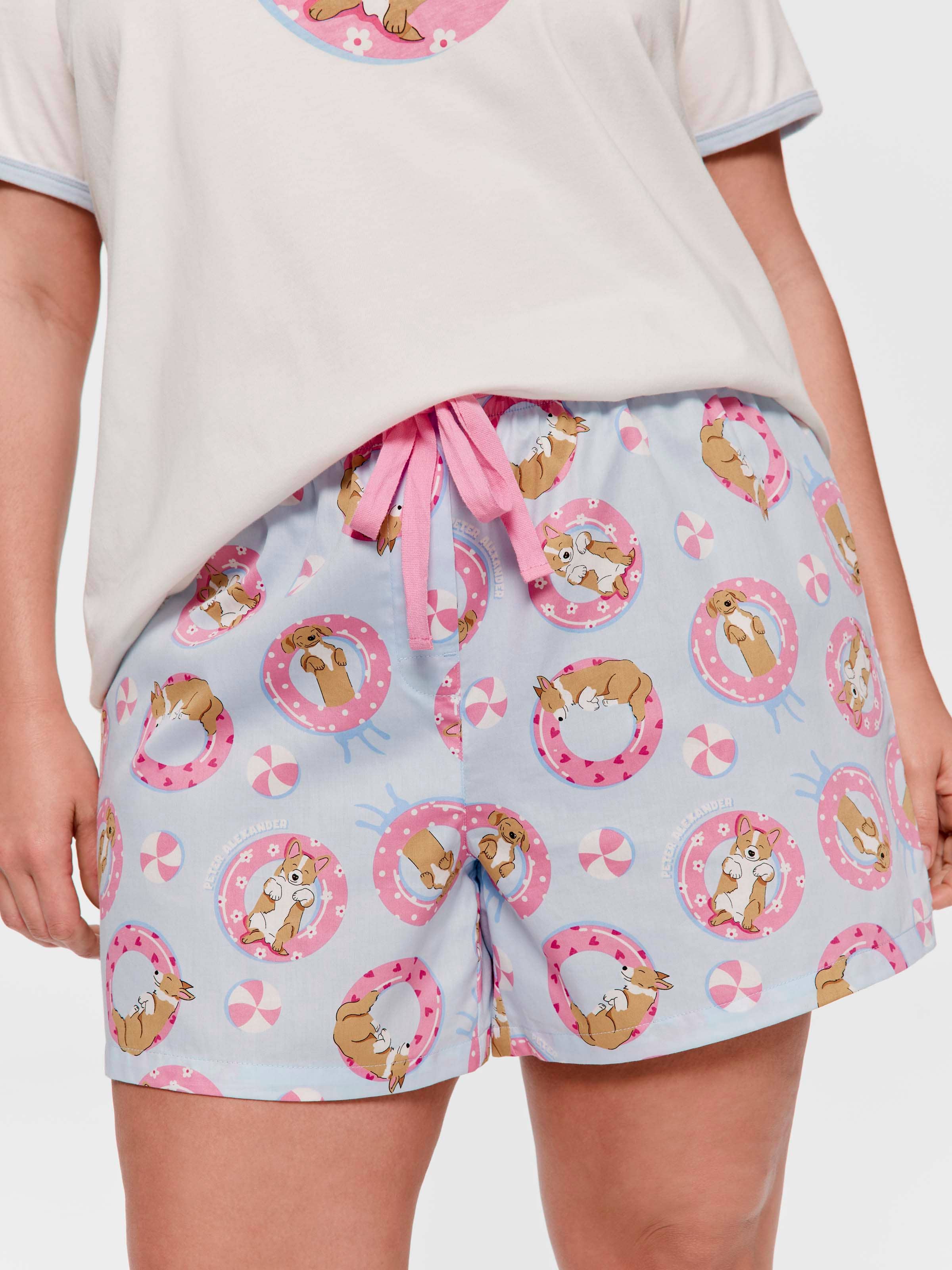 P.A. Plus Floating Corgi 100% Cotton Mid Short