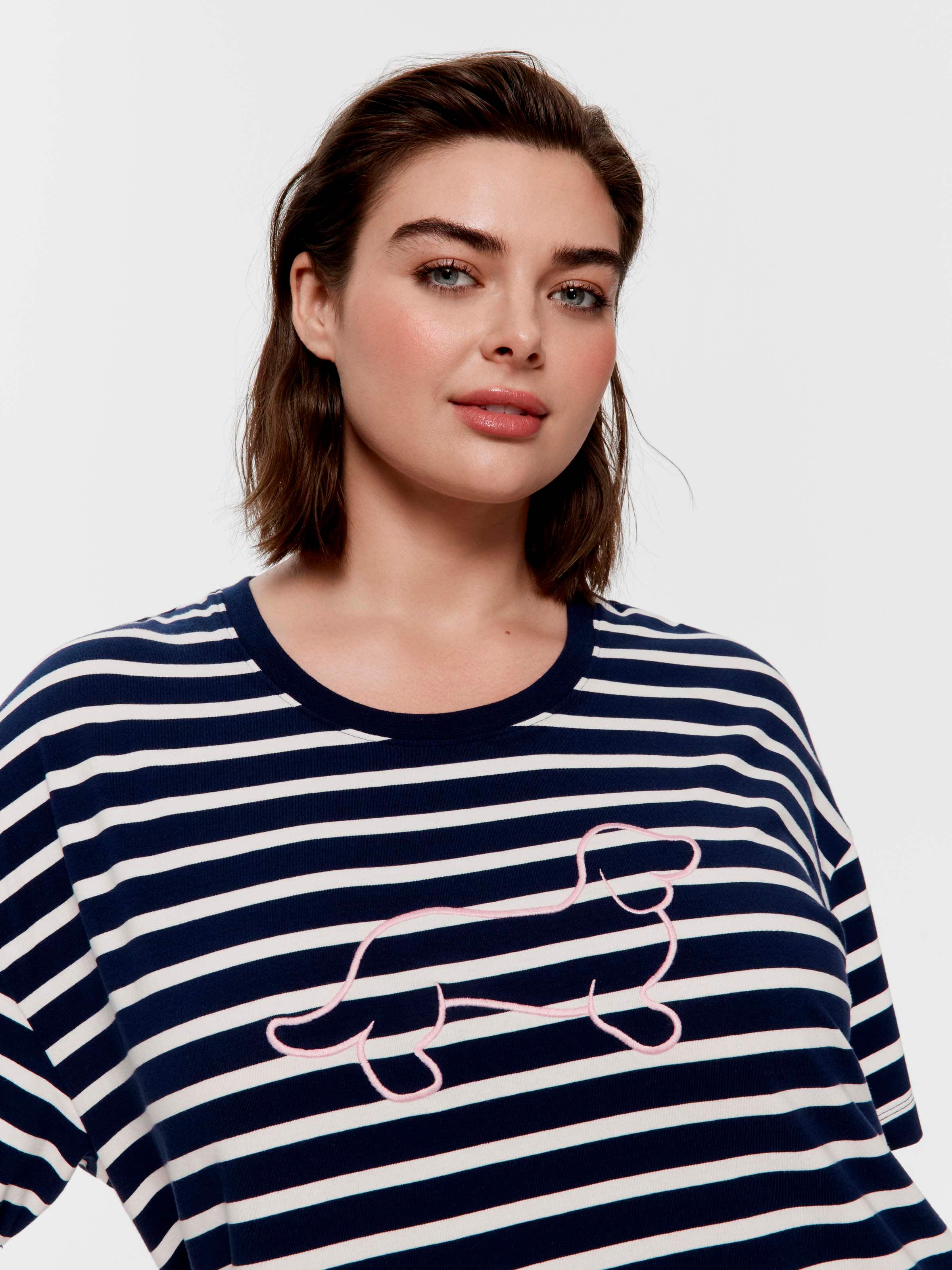 P.A. Plus Navy Stripe Penny Sleep Tee