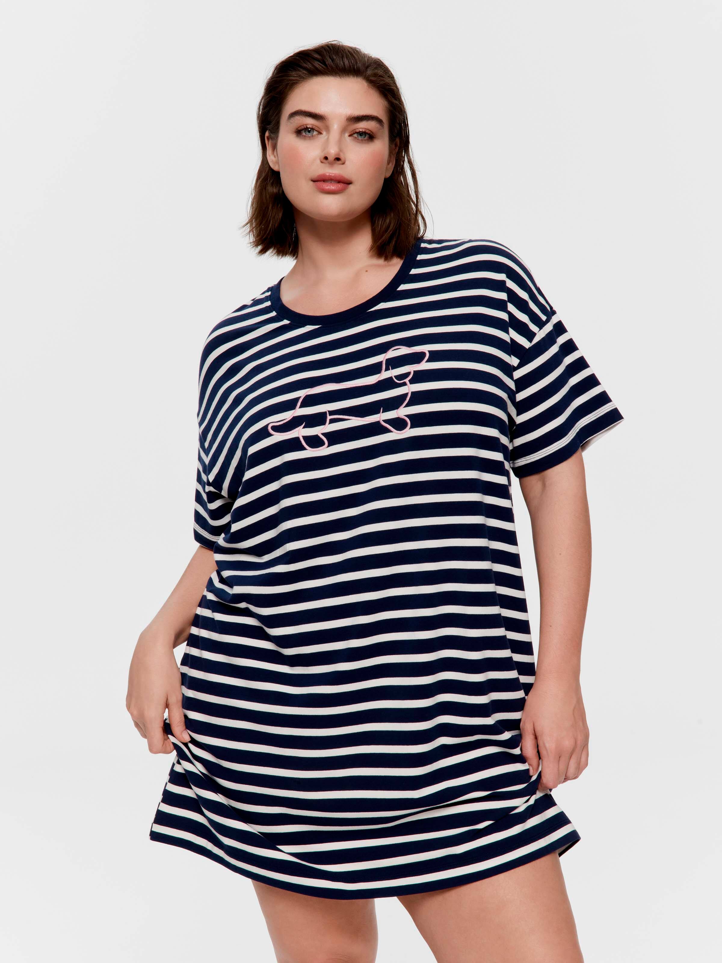 P.A. Plus Navy Stripe Penny Sleep Tee