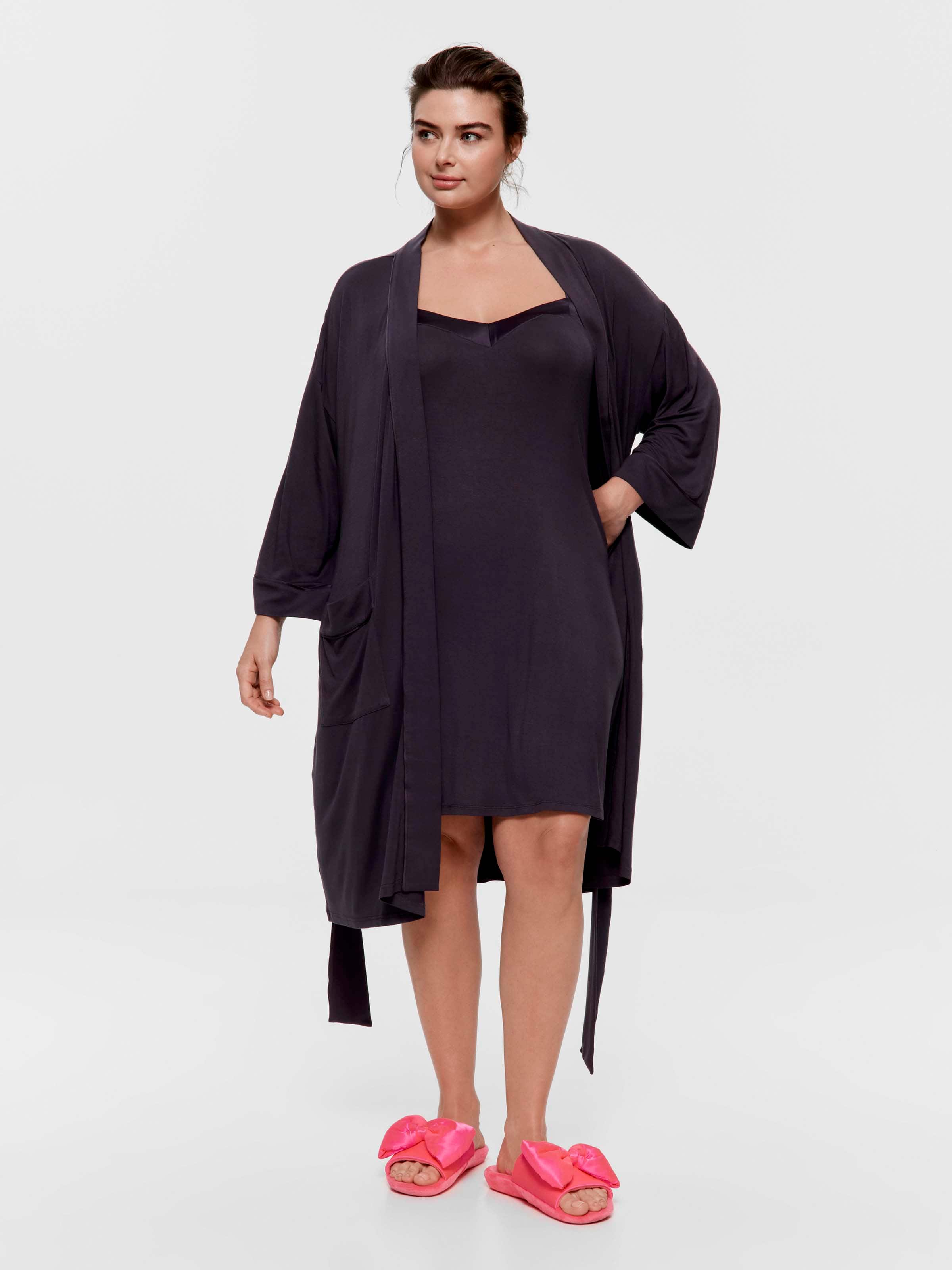 P.A. Plus Charcoal Bamboo Jersey Slip Nightie