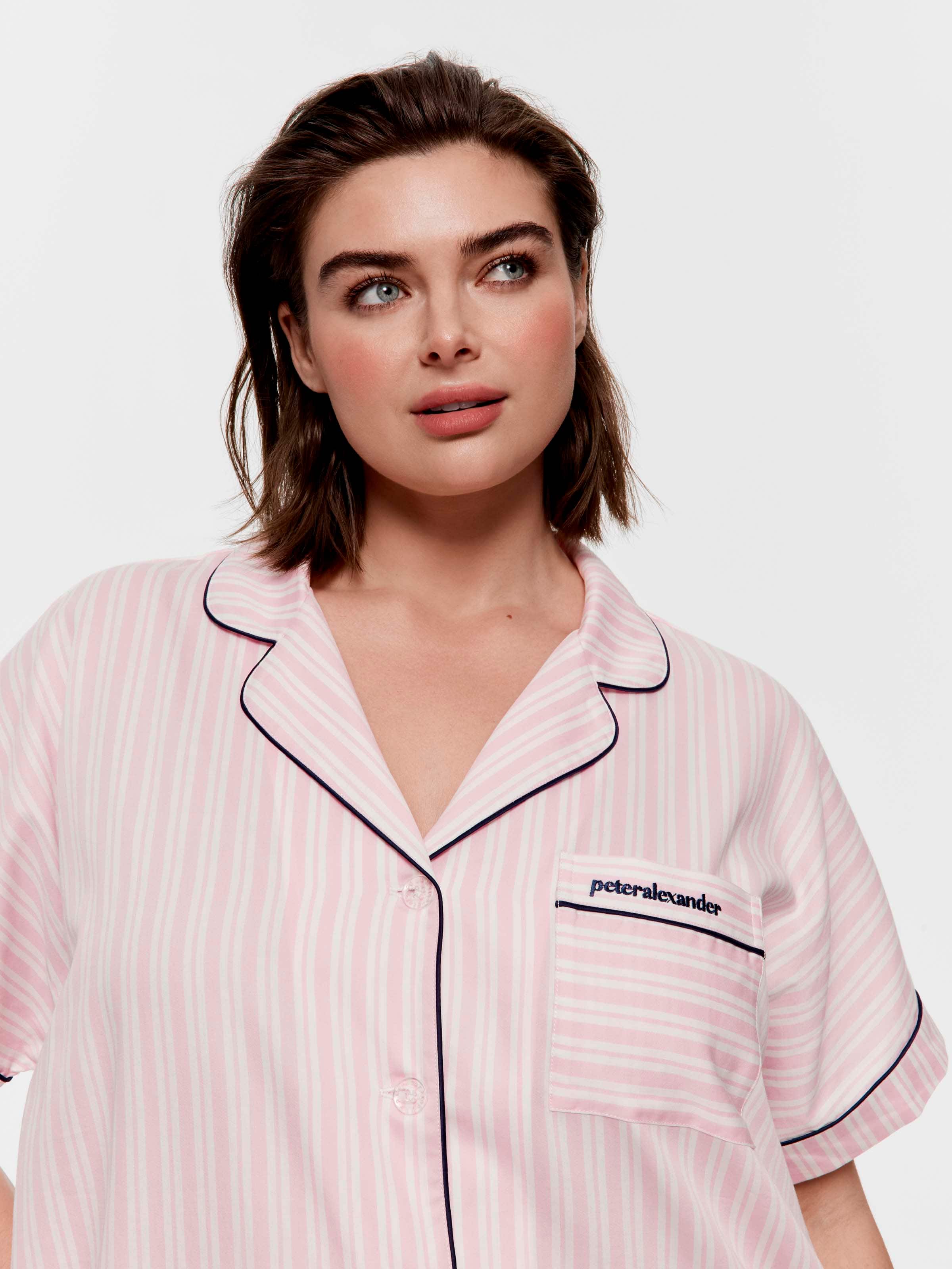 P.A. Plus Pink Stripe 100% Cotton Boyfriend Nightshirt